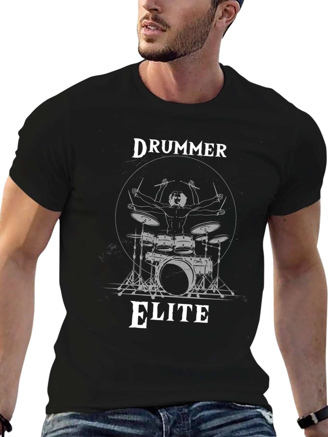 Drummer Elite Black Graphic Tee