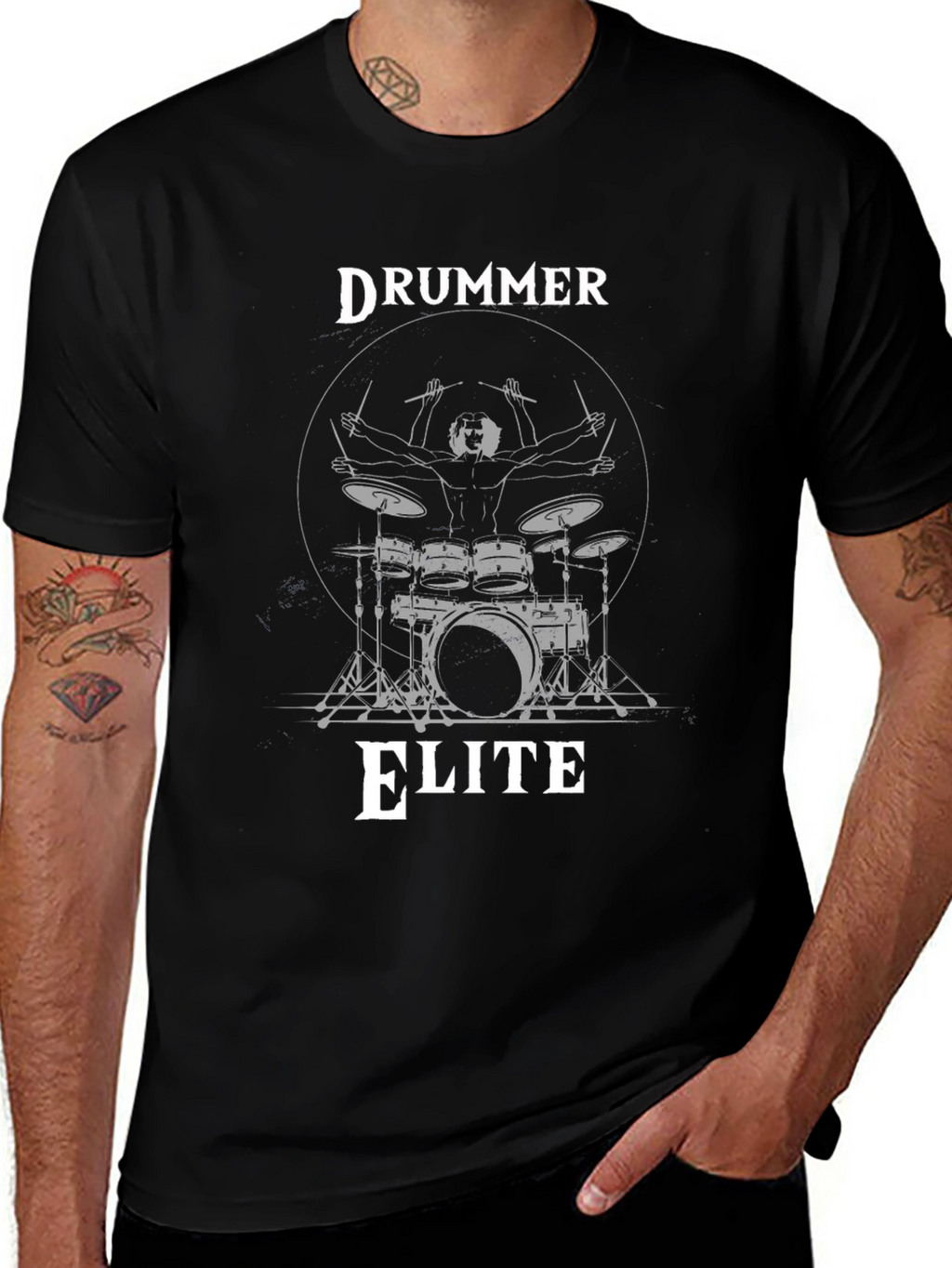 Drummer Elite Black Graphic Tee
