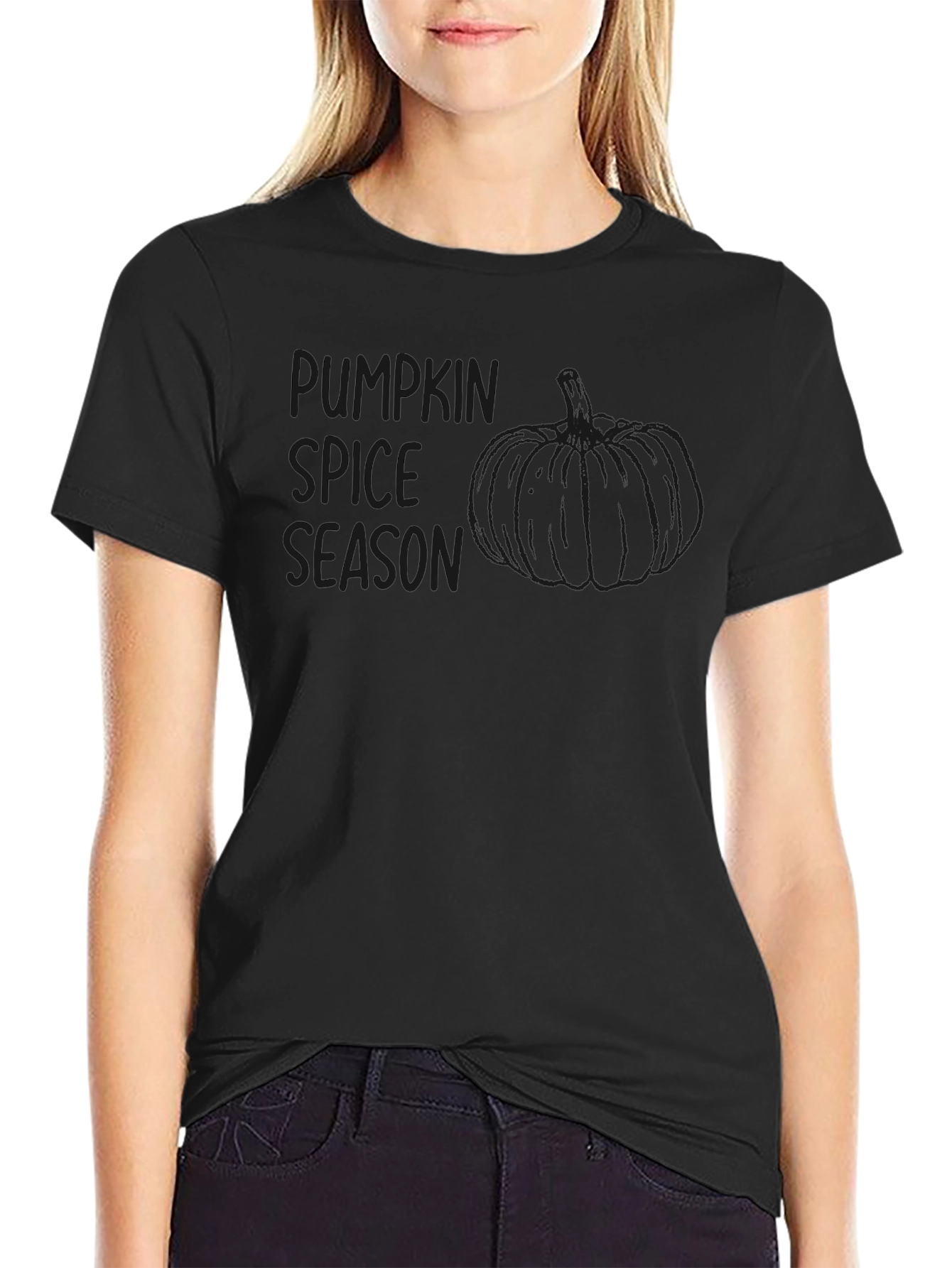 Pumpkin Spice Season Black T-Shirt