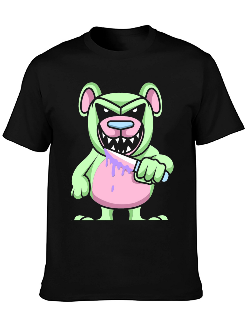 Psycho Bear T-Shirt - Edgy Cartoon Graphic Tee