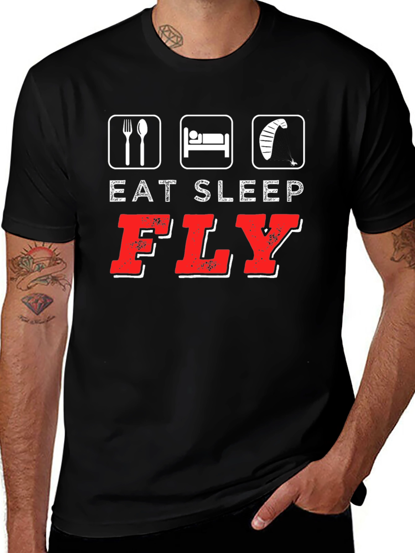 Eat Sleep Fly T-Shirt | Kitesurfing Tee