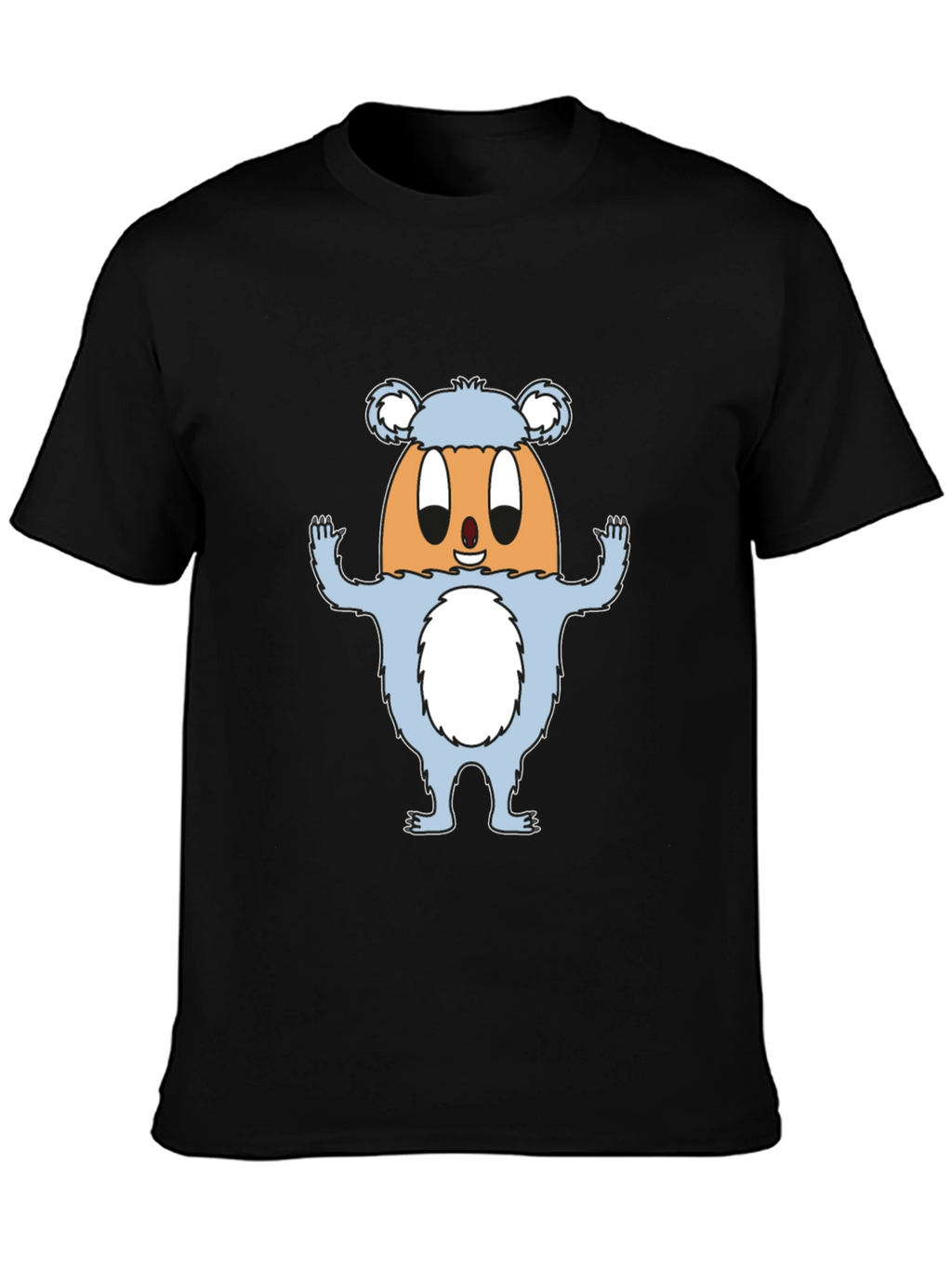Funny Egg Monster Graphic Black T-Shirt
