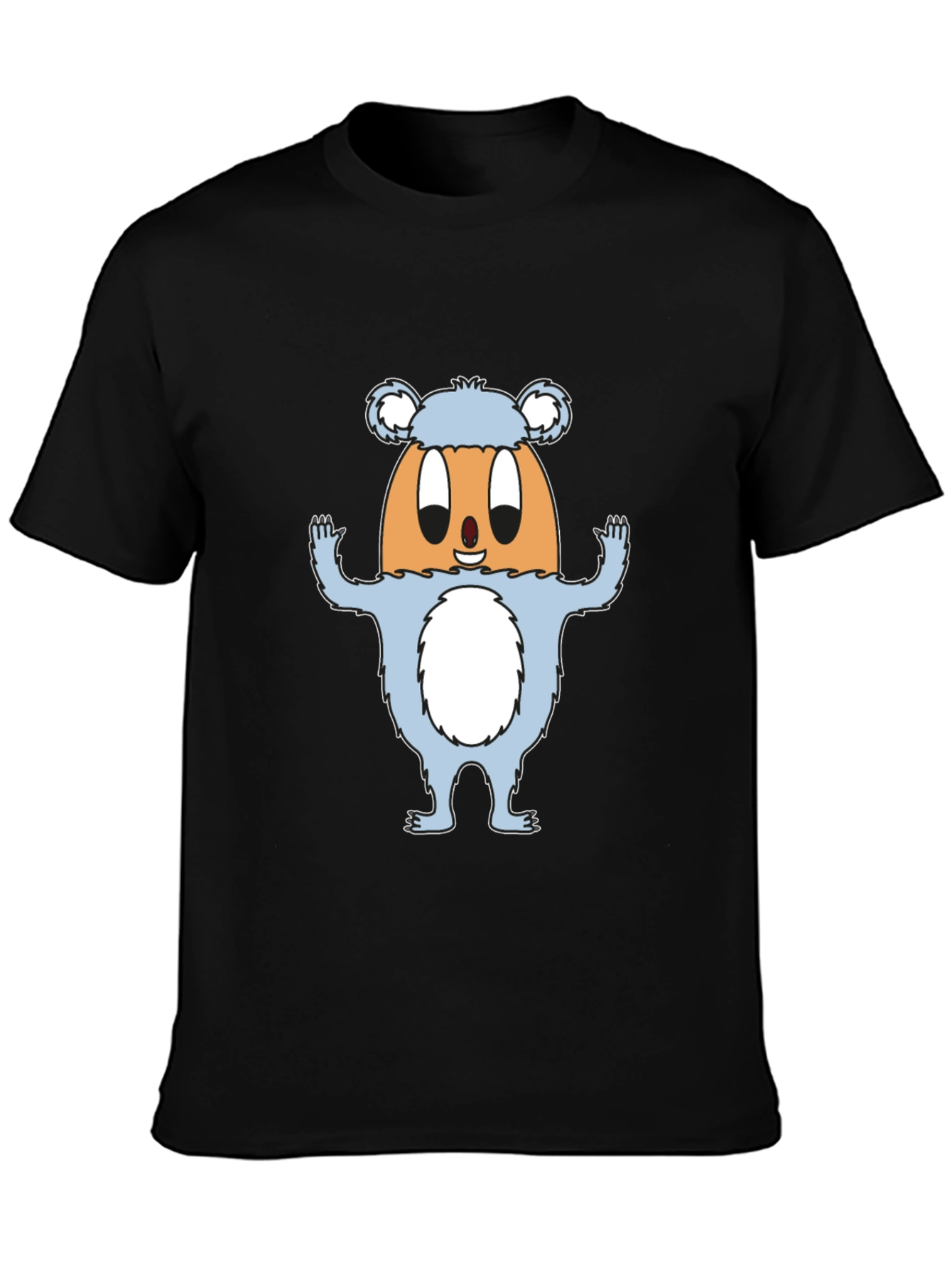 Funny Egg Monster Graphic Black T-Shirt