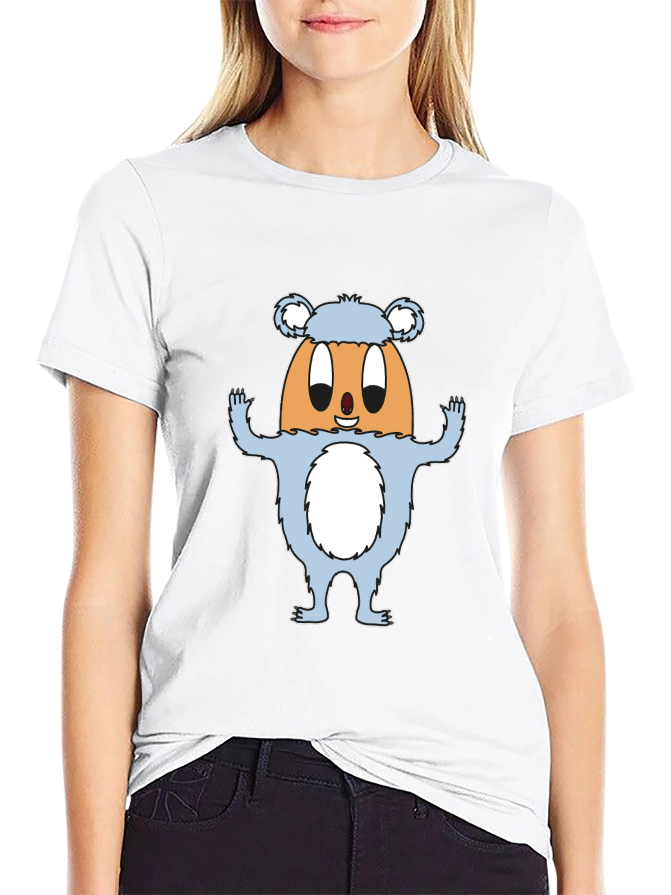 Funny Egg Monster Graphic Black T-Shirt