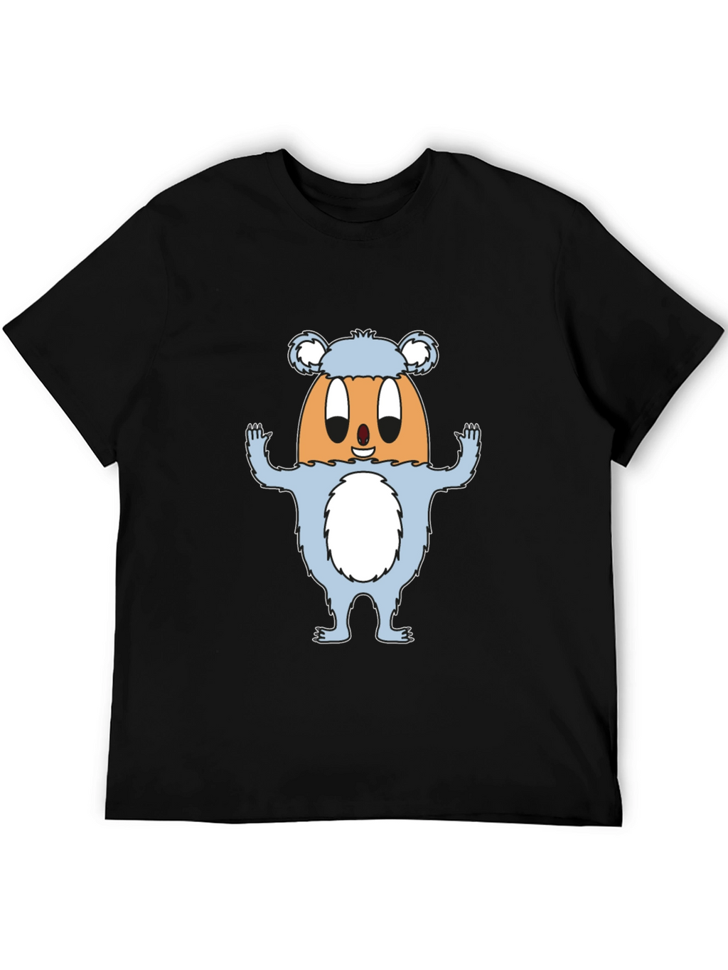 Funny Egg Monster Graphic Black T-Shirt