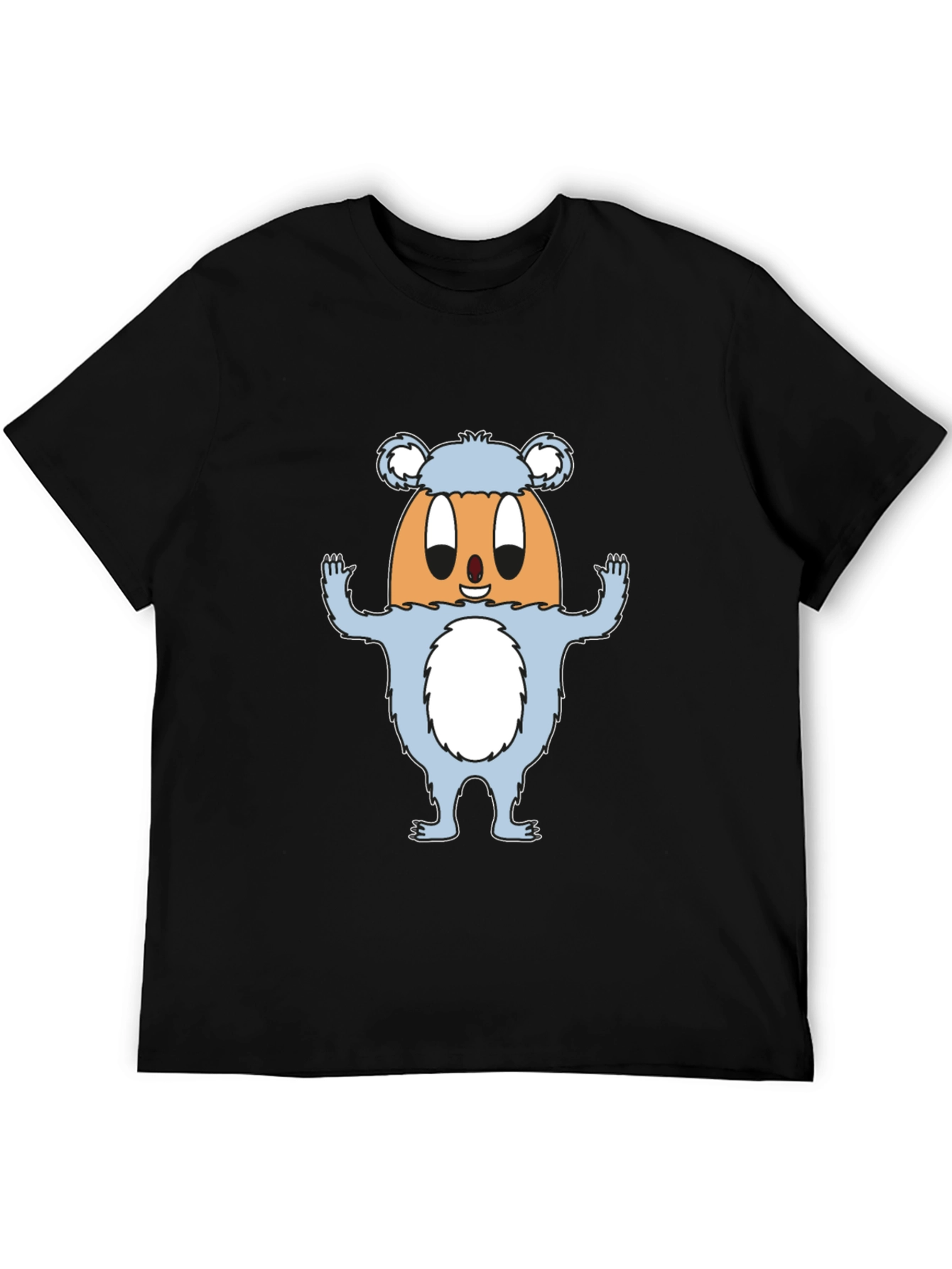 Funny Egg Monster Graphic Black T-Shirt