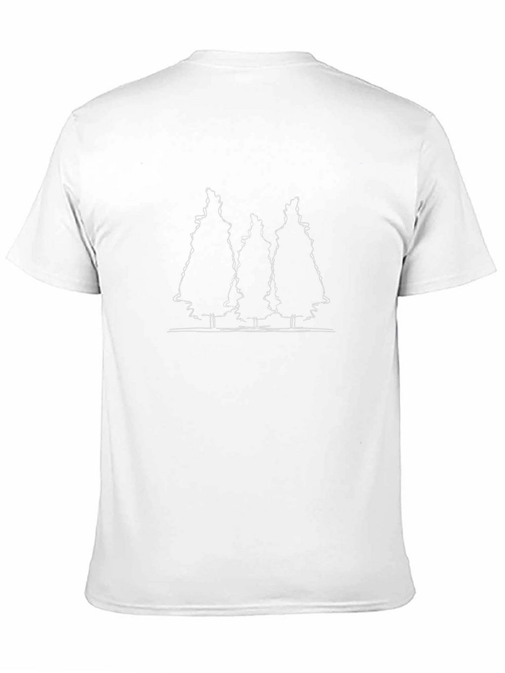 Minimalist Tree Line Black T-Shirt