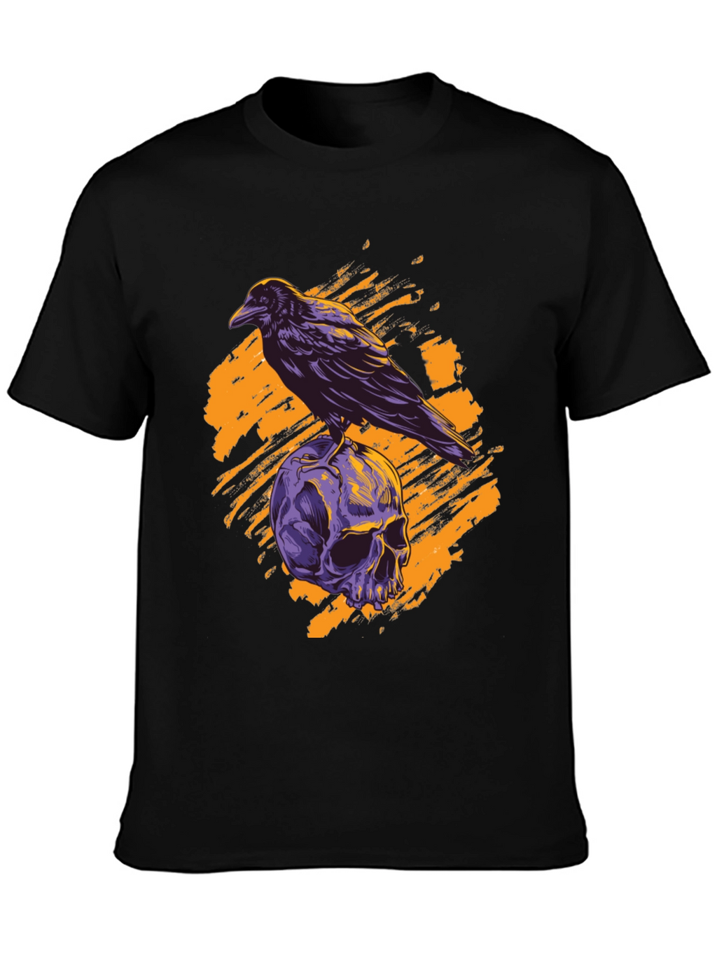 Raven Skull Graphic Tee - Gothic Style