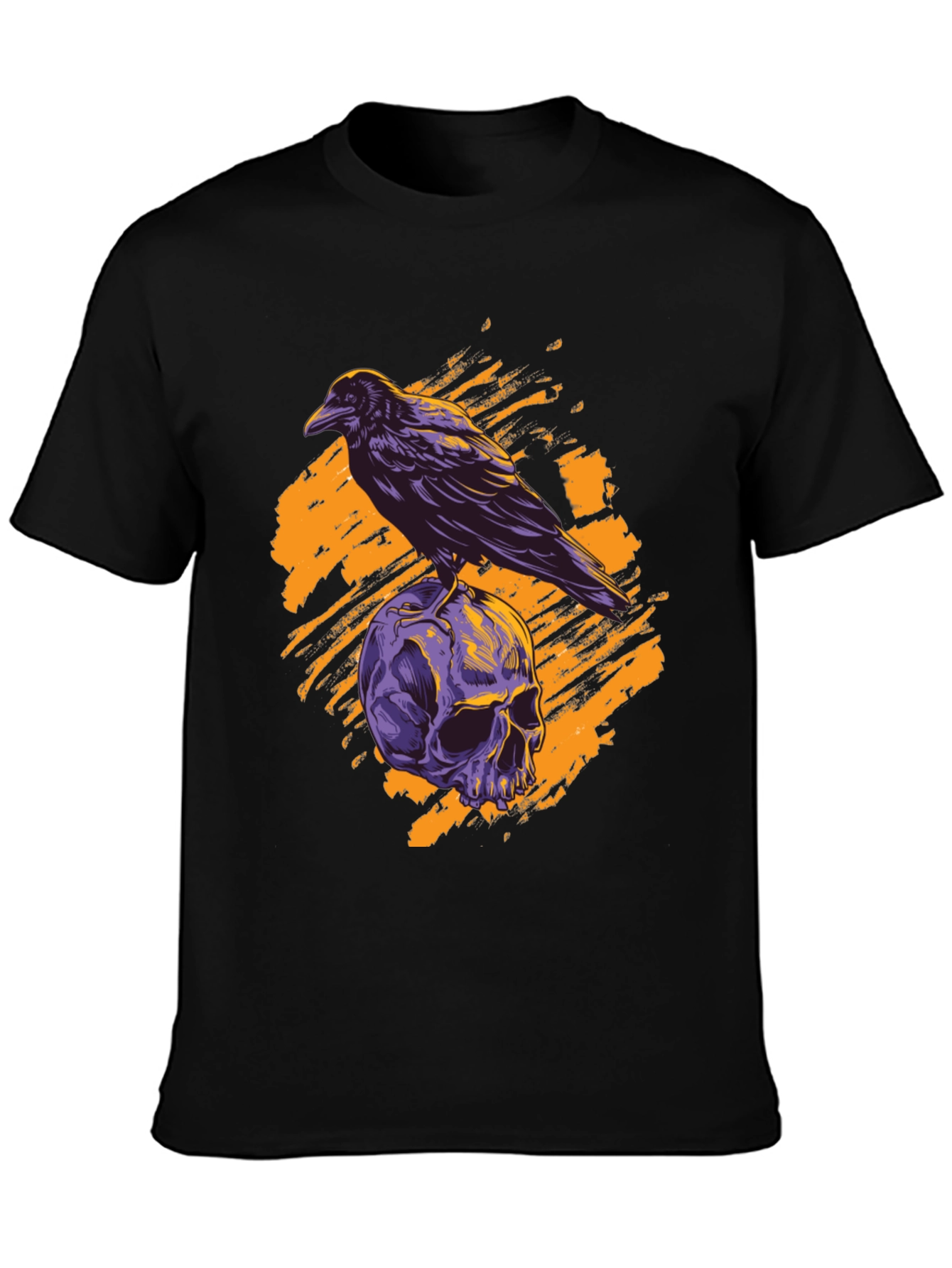 Raven Skull Graphic Tee - Gothic Style