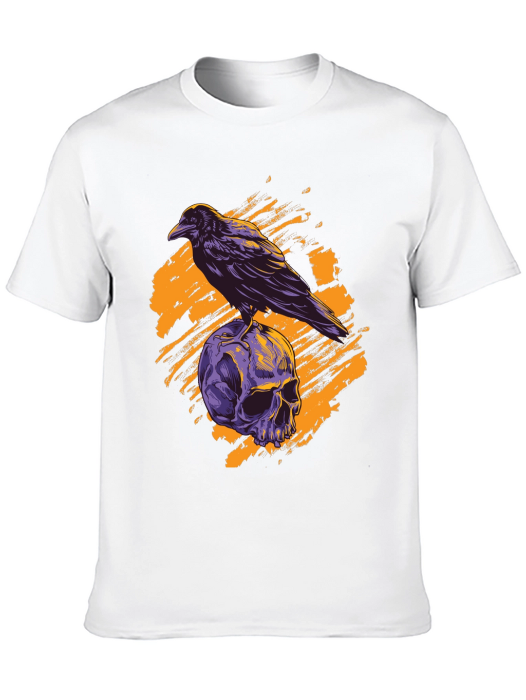 Raven Skull Graphic Tee - Gothic Style