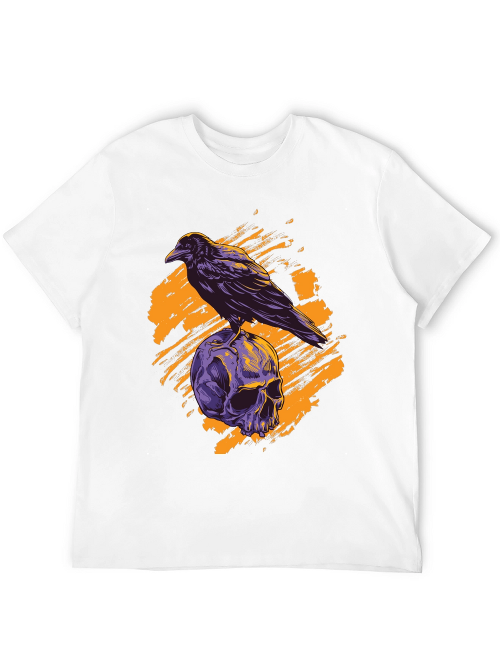 Raven Skull Graphic Tee - Gothic Style