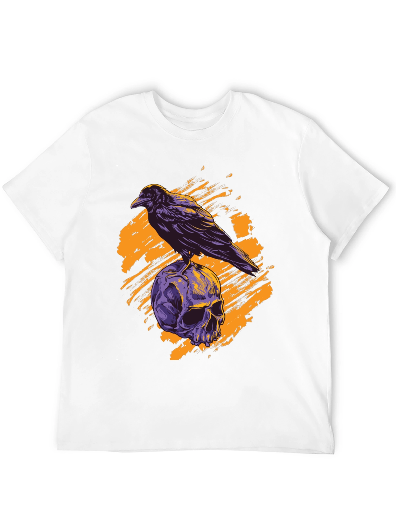 Raven Skull Graphic Tee - Gothic Style