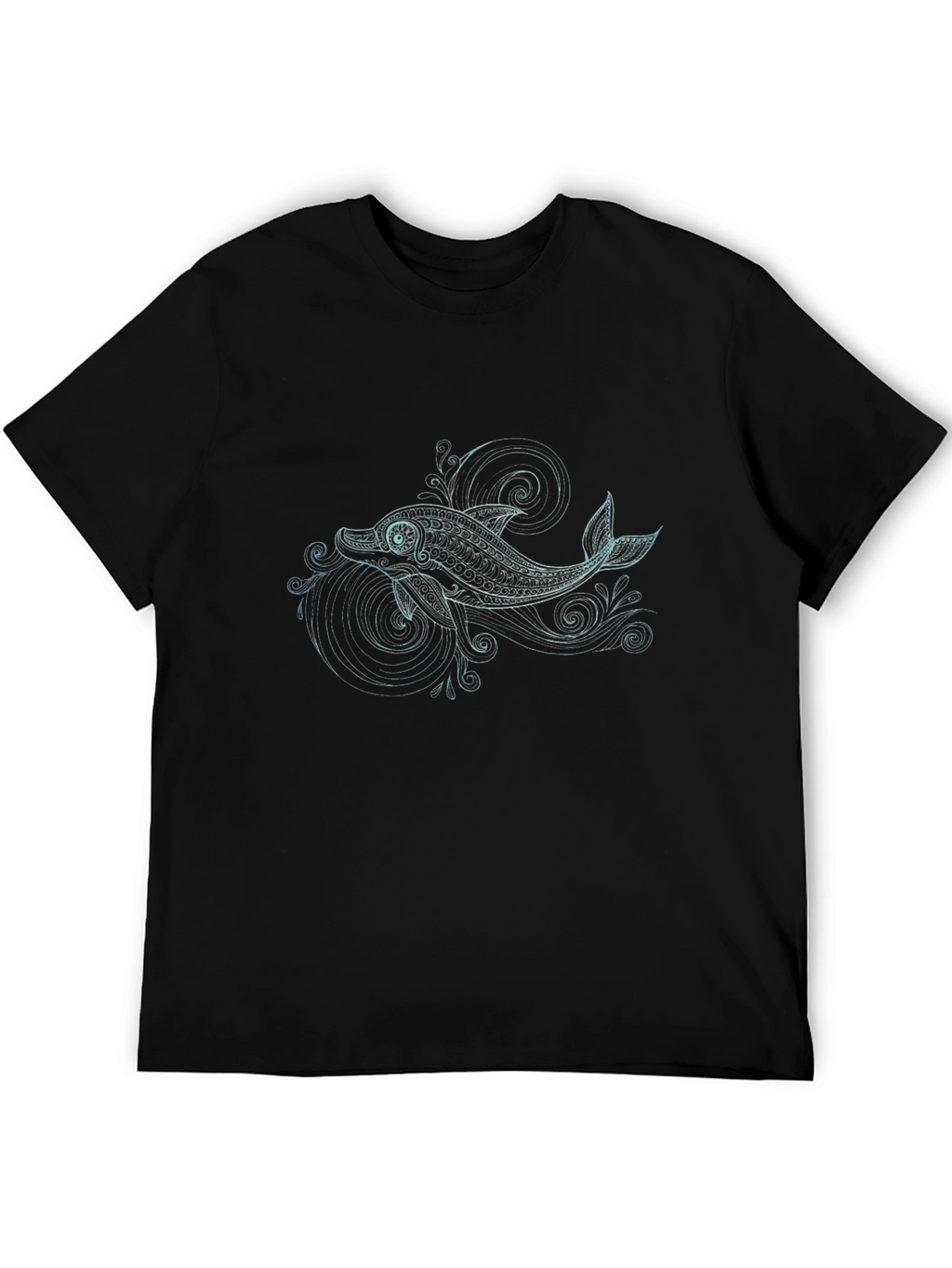Dolphin Graphic Tee - Black Cotton Comfort