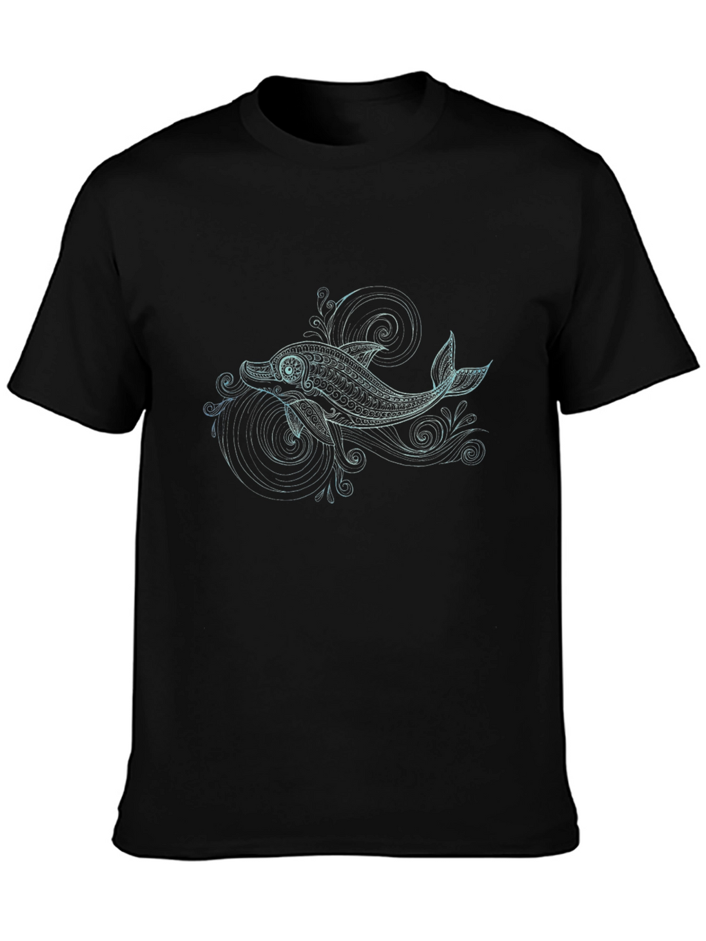 Dolphin Graphic Tee - Black Cotton Comfort