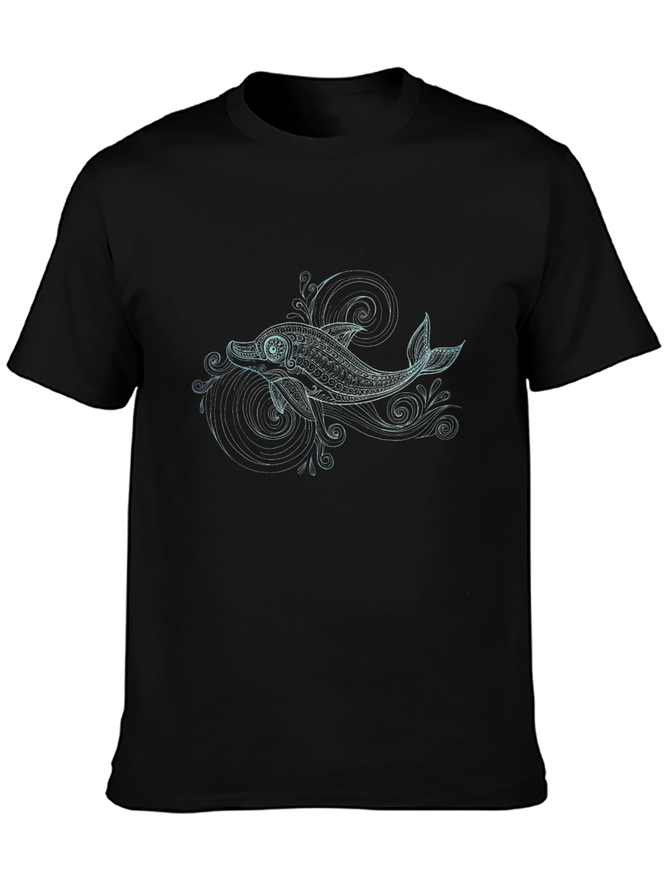 Dolphin Graphic Tee - Black Cotton Comfort