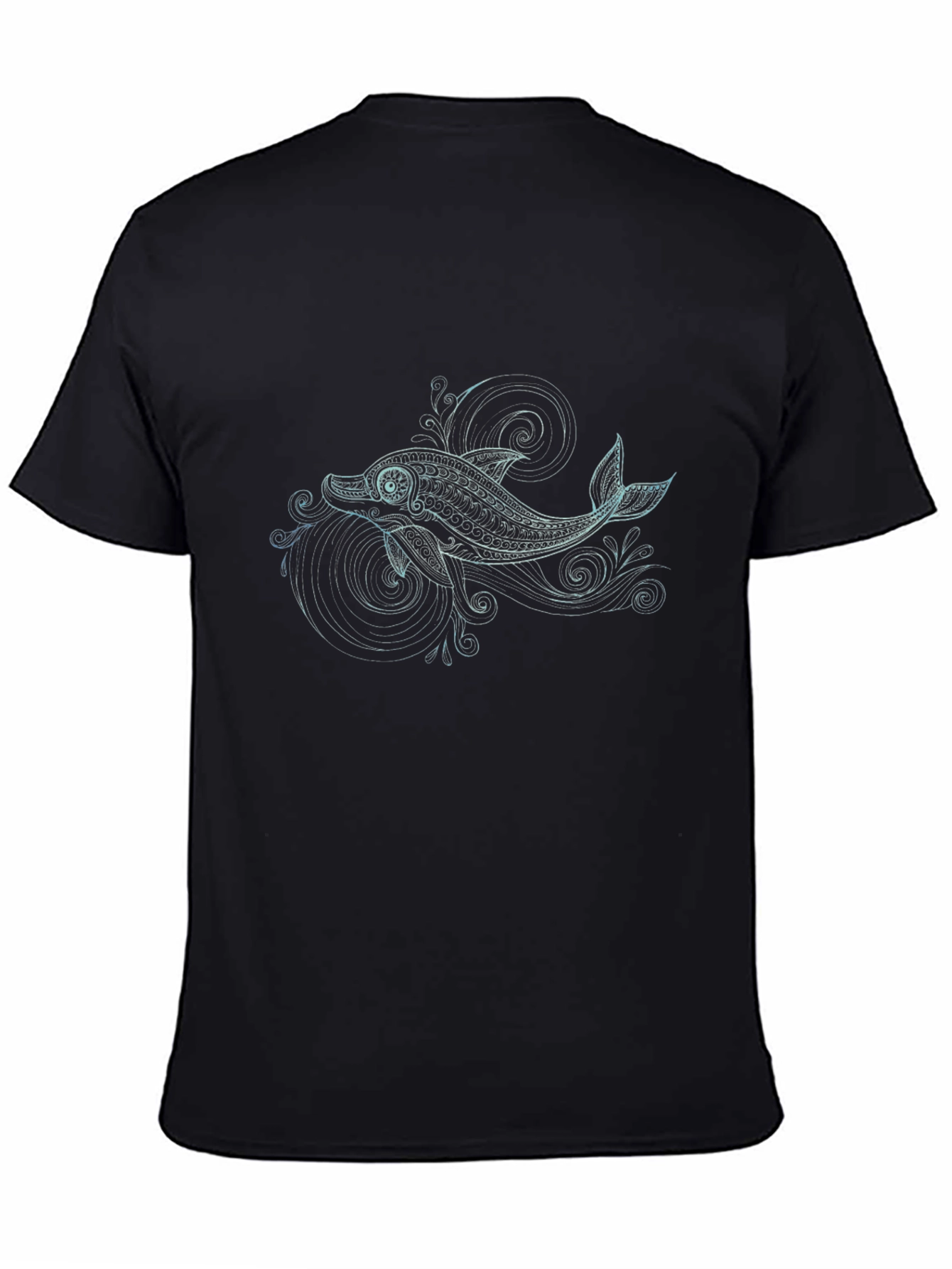 Dolphin Graphic Tee - Black Cotton Comfort