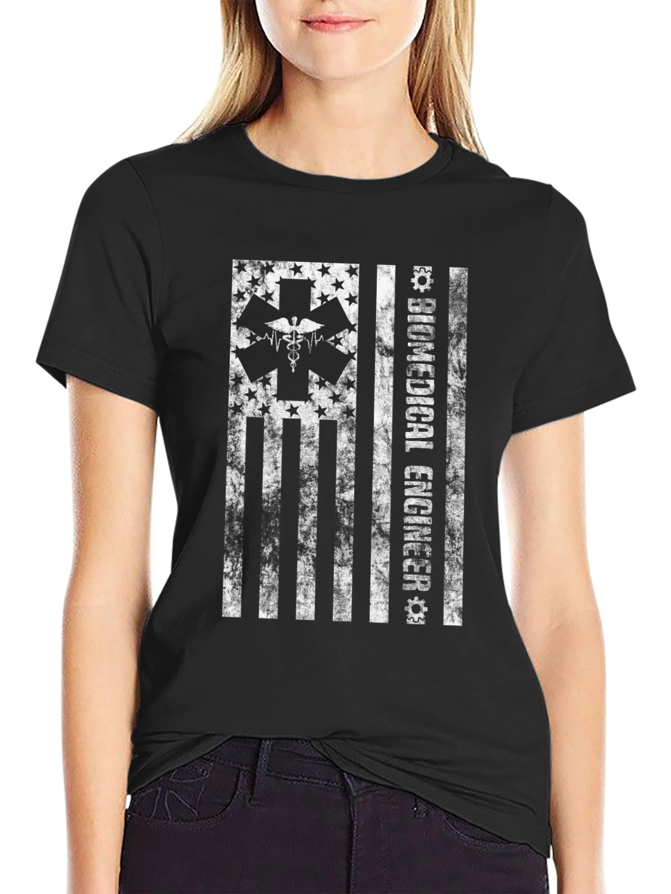 Biomedical Engineer American Flag Graphic T-Shirt
