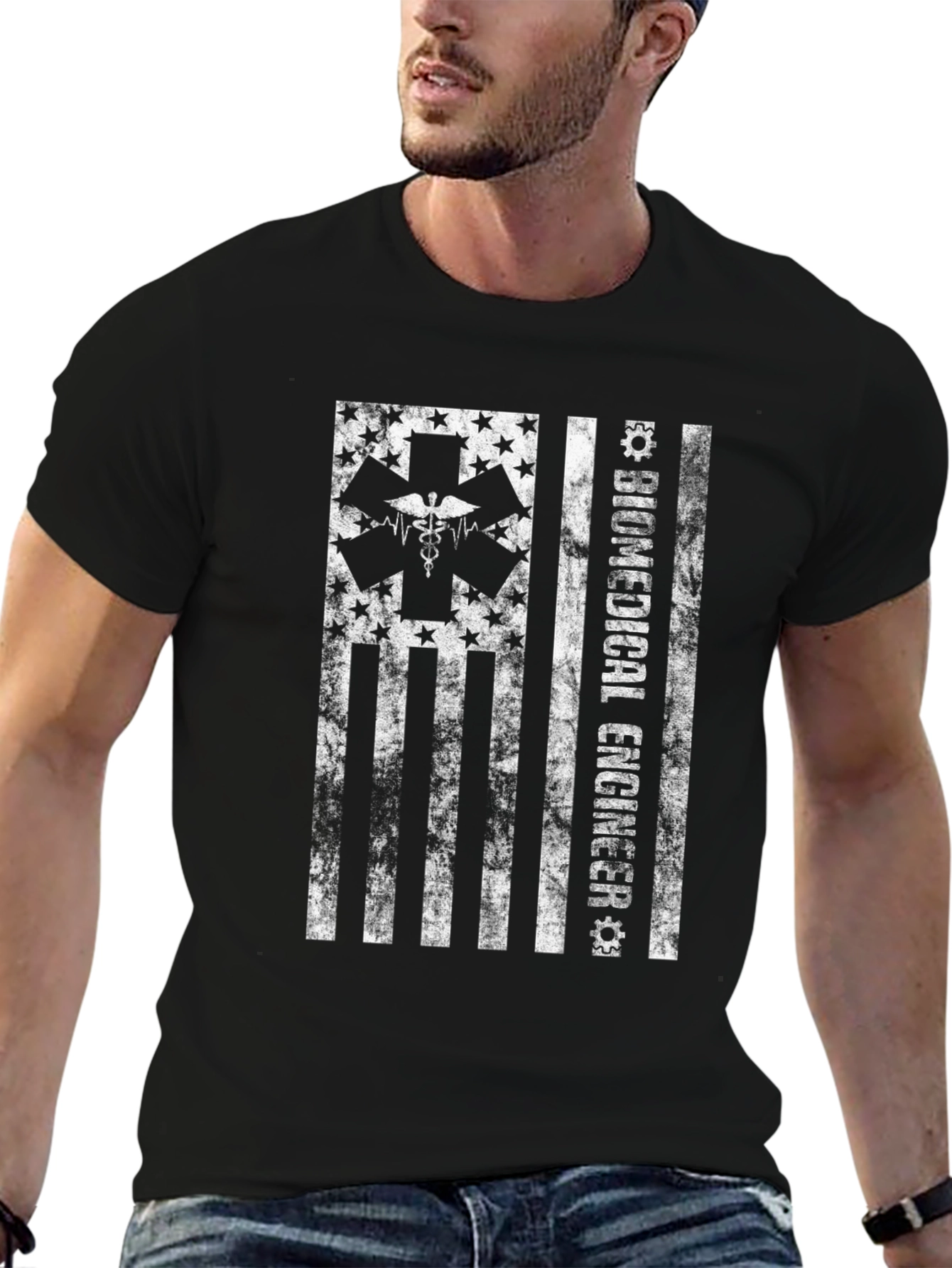 Biomedical Engineer American Flag Graphic T-Shirt