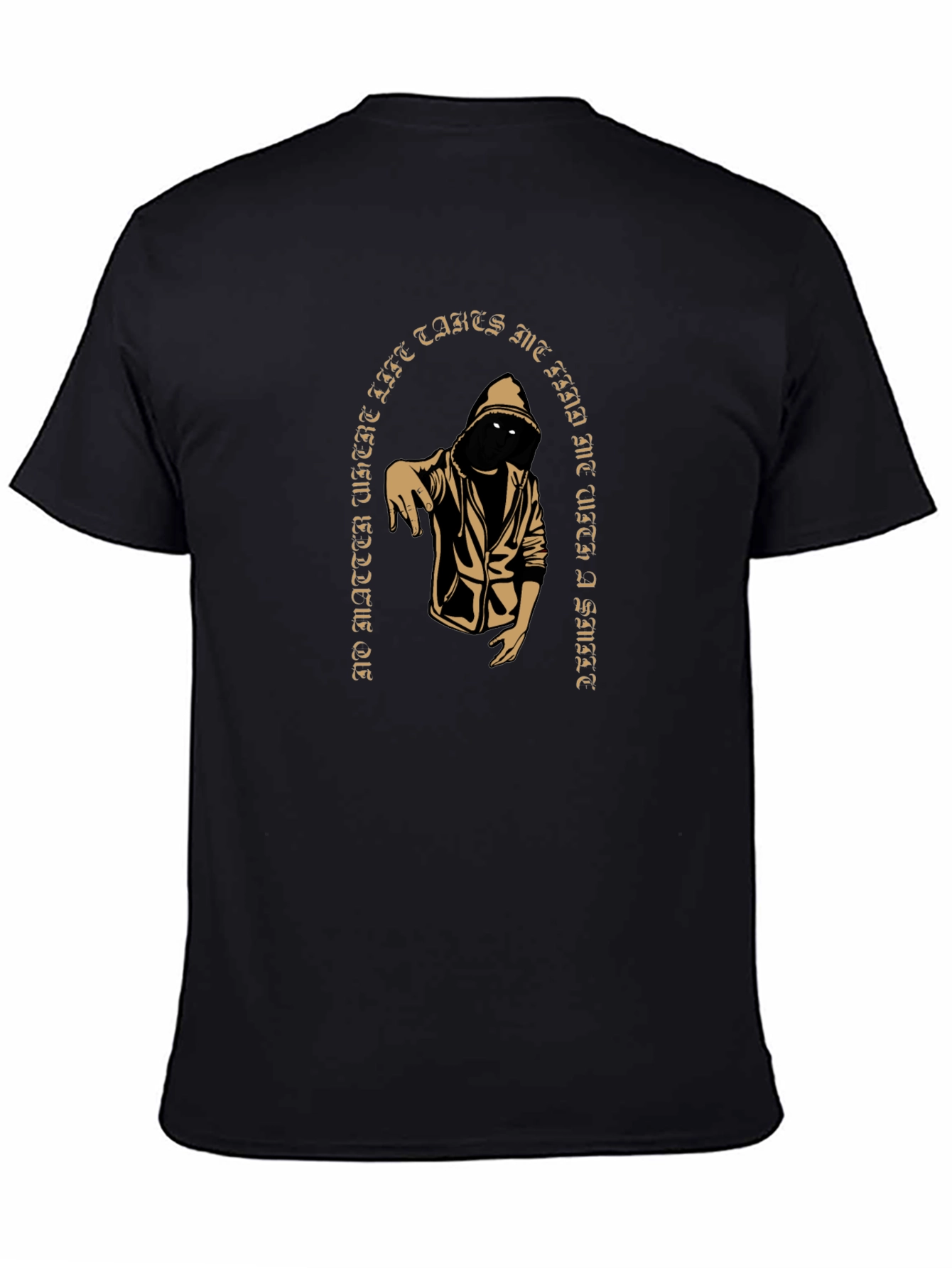 Hooded Figure Graphic Print T-Shirt