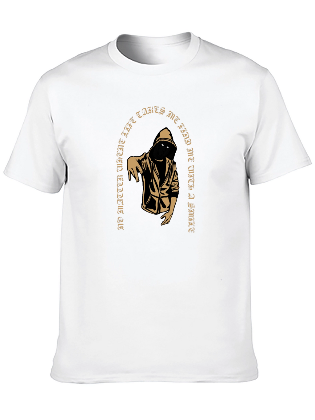 Hooded Figure Graphic Print T-Shirt