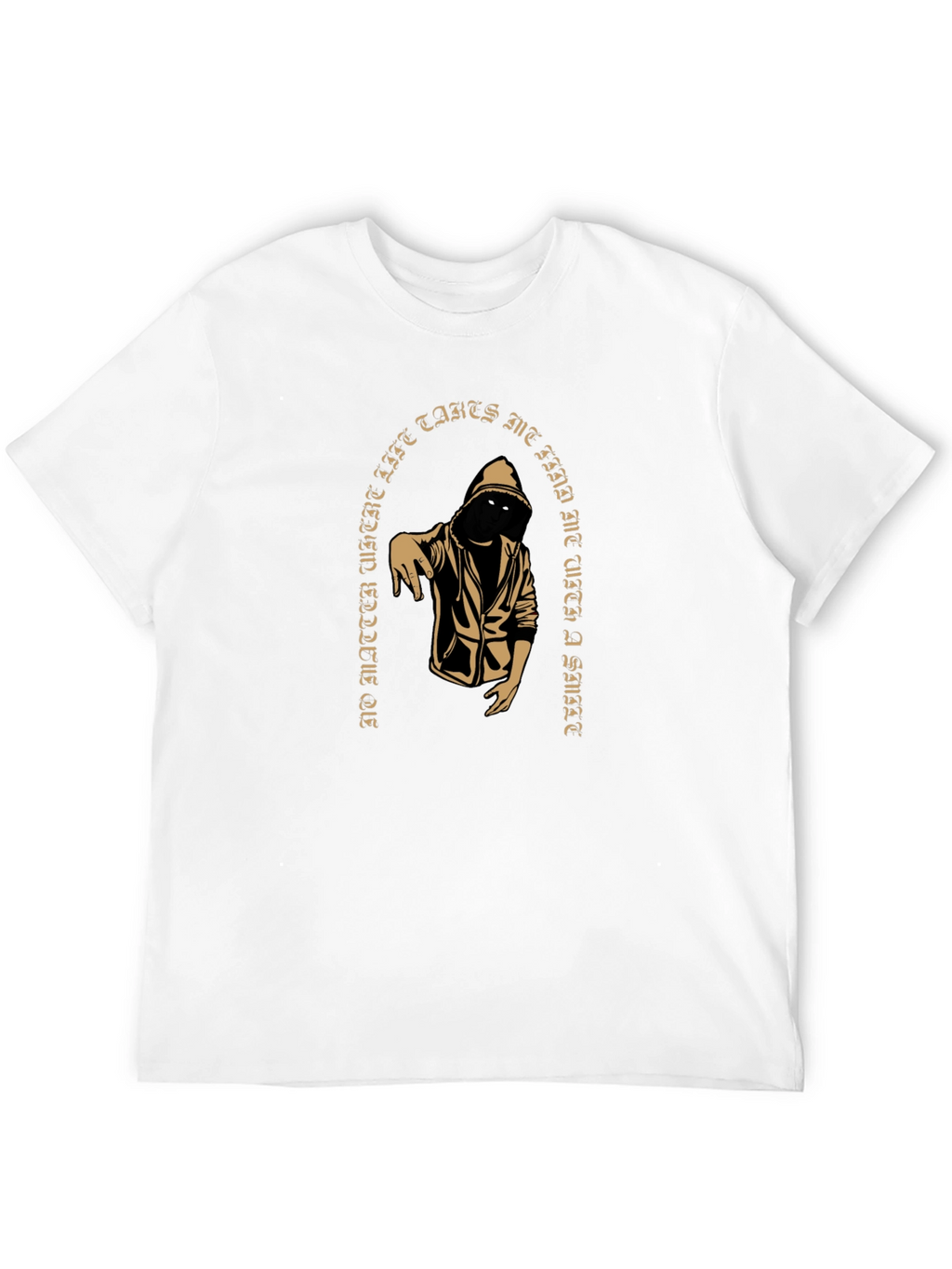 Hooded Figure Graphic Print T-Shirt