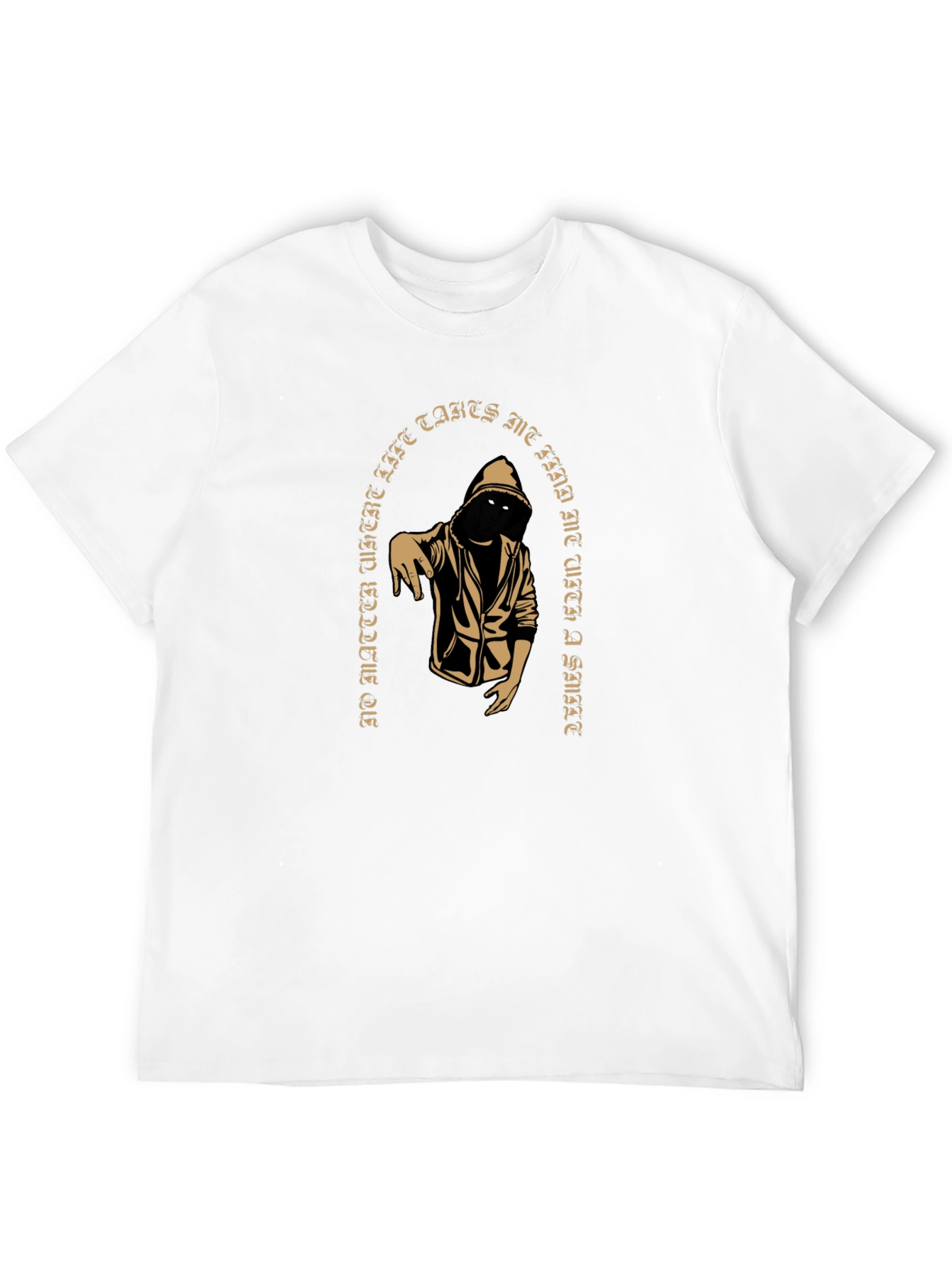 Hooded Figure Graphic Print T-Shirt