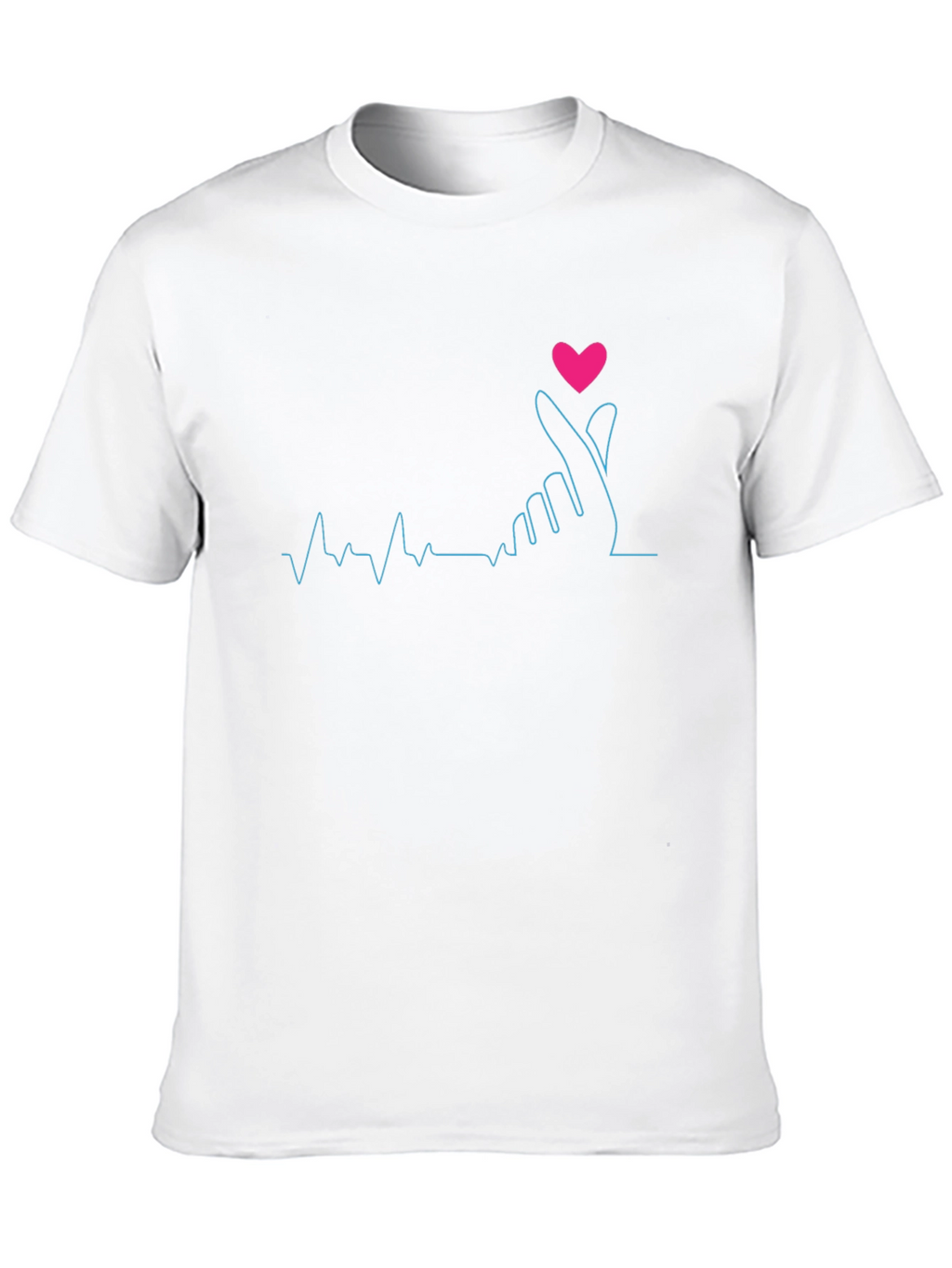 Heartbeat Finger Heart Graphic T-Shirt