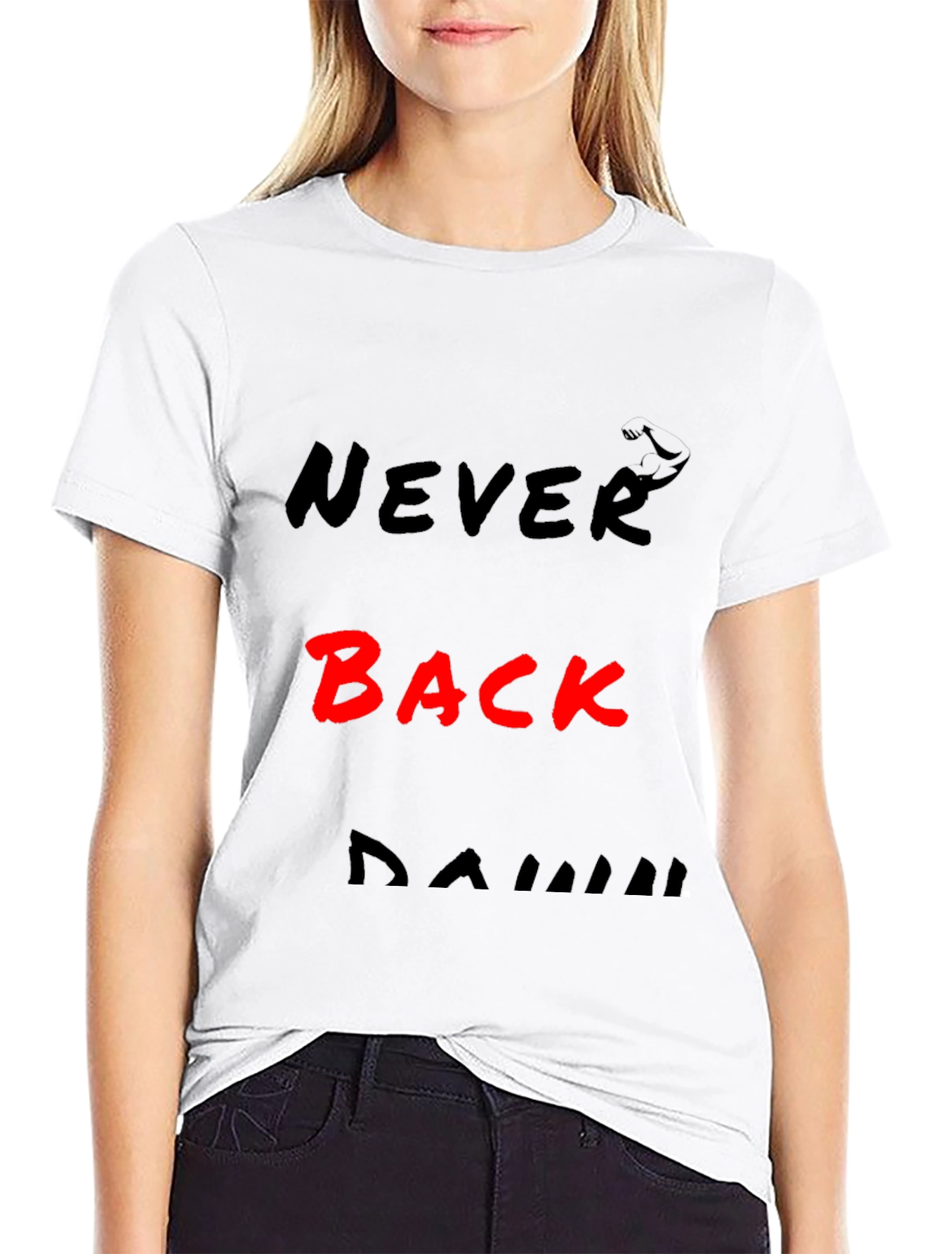 Never Back Down Bold Graphic Tee