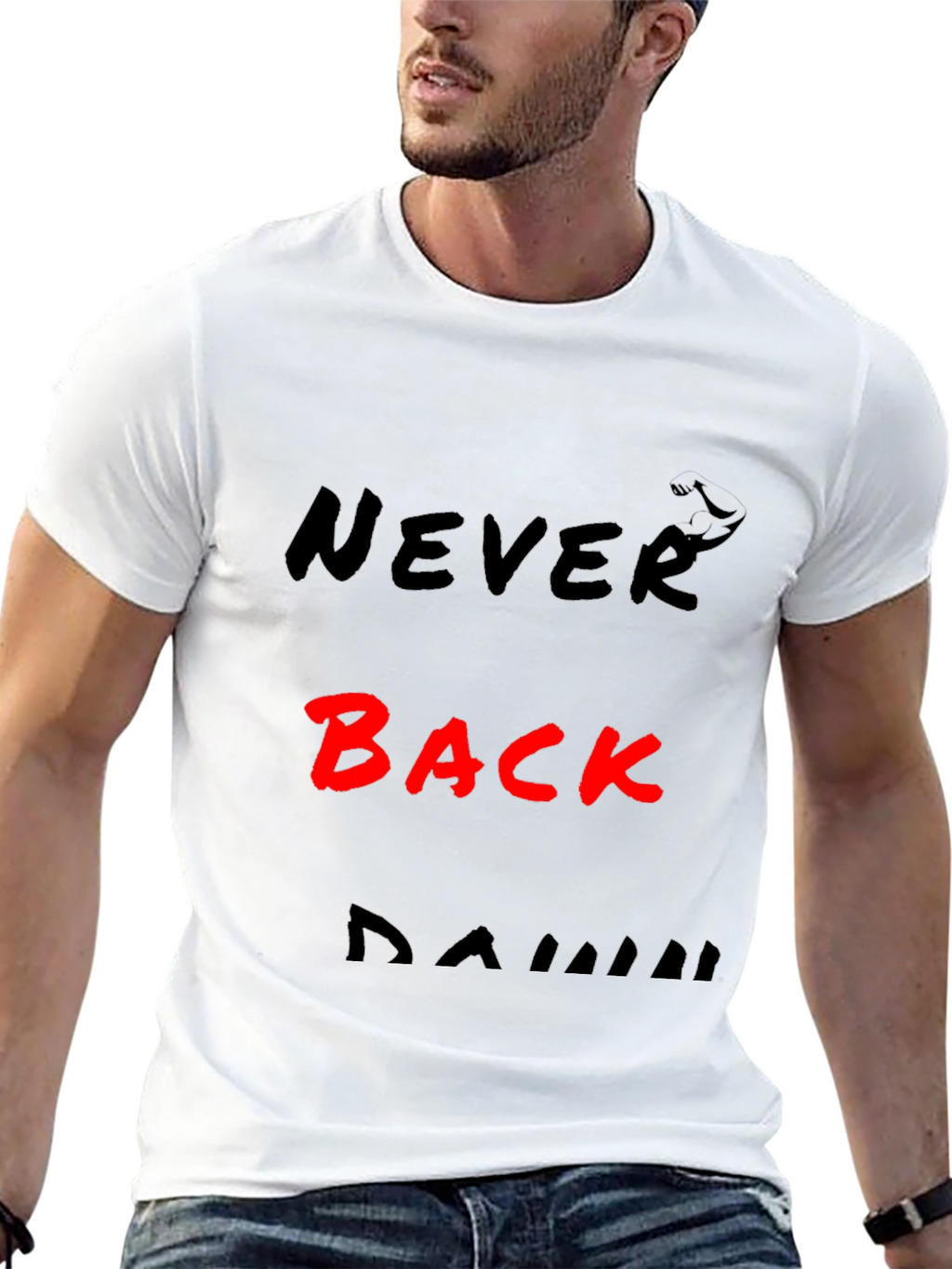 Never Back Down Bold Graphic Tee