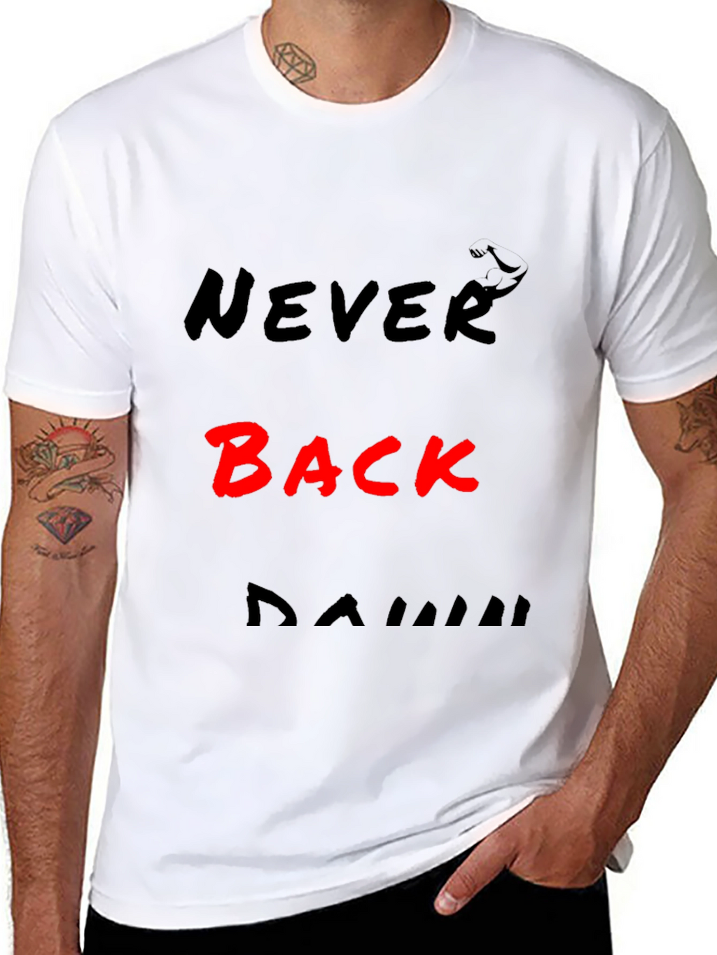 Never Back Down Bold Graphic Tee