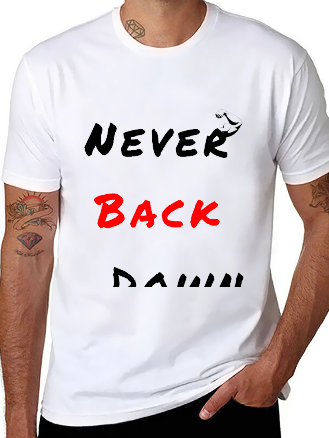 Never Back Down Bold Graphic Tee