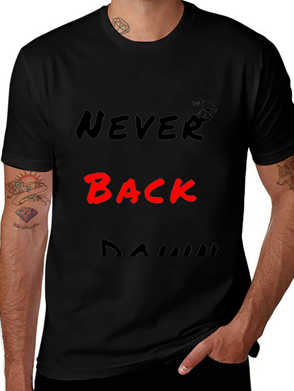 Never Back Down Bold Graphic Tee