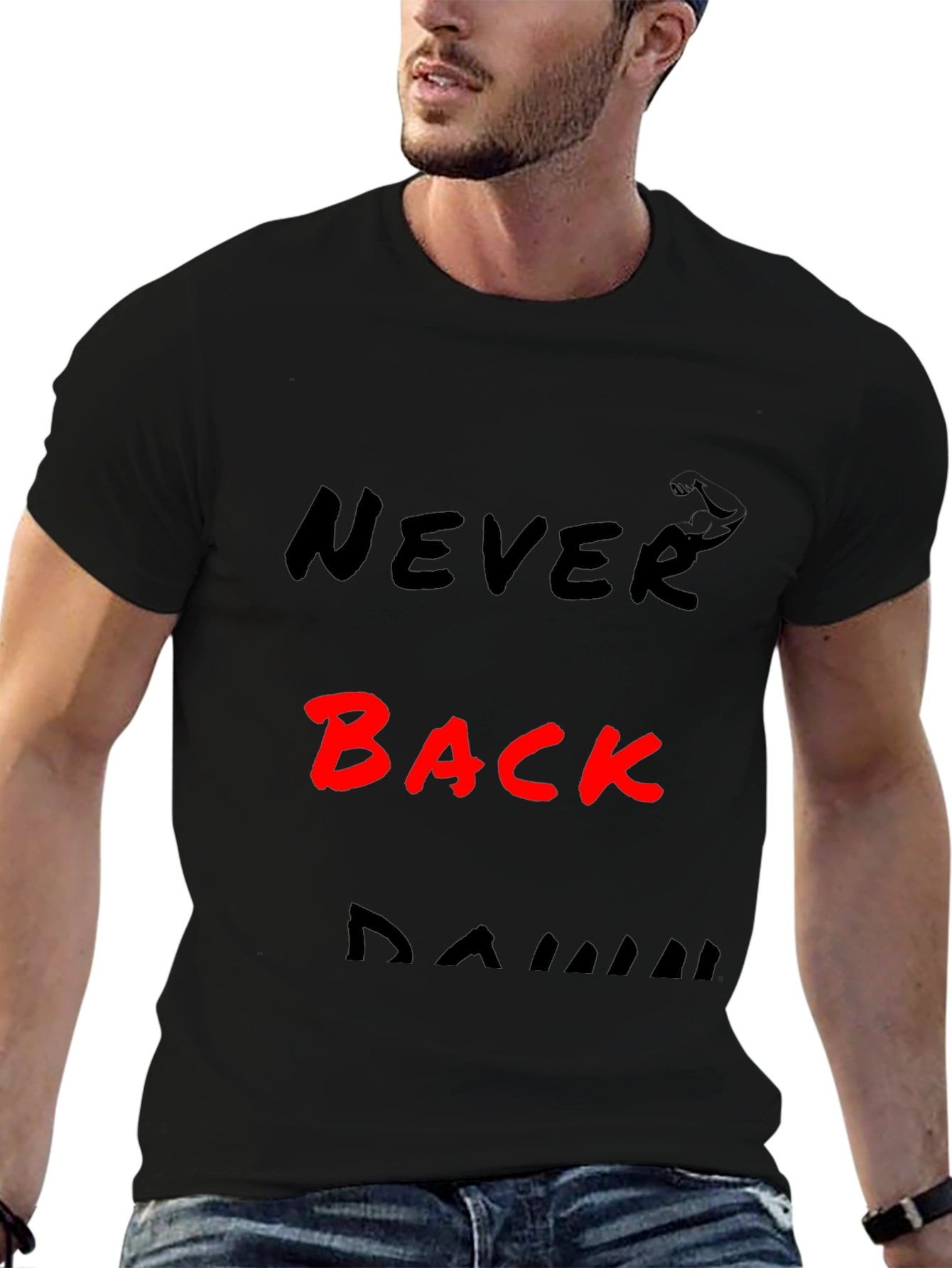 Never Back Down Bold Graphic Tee