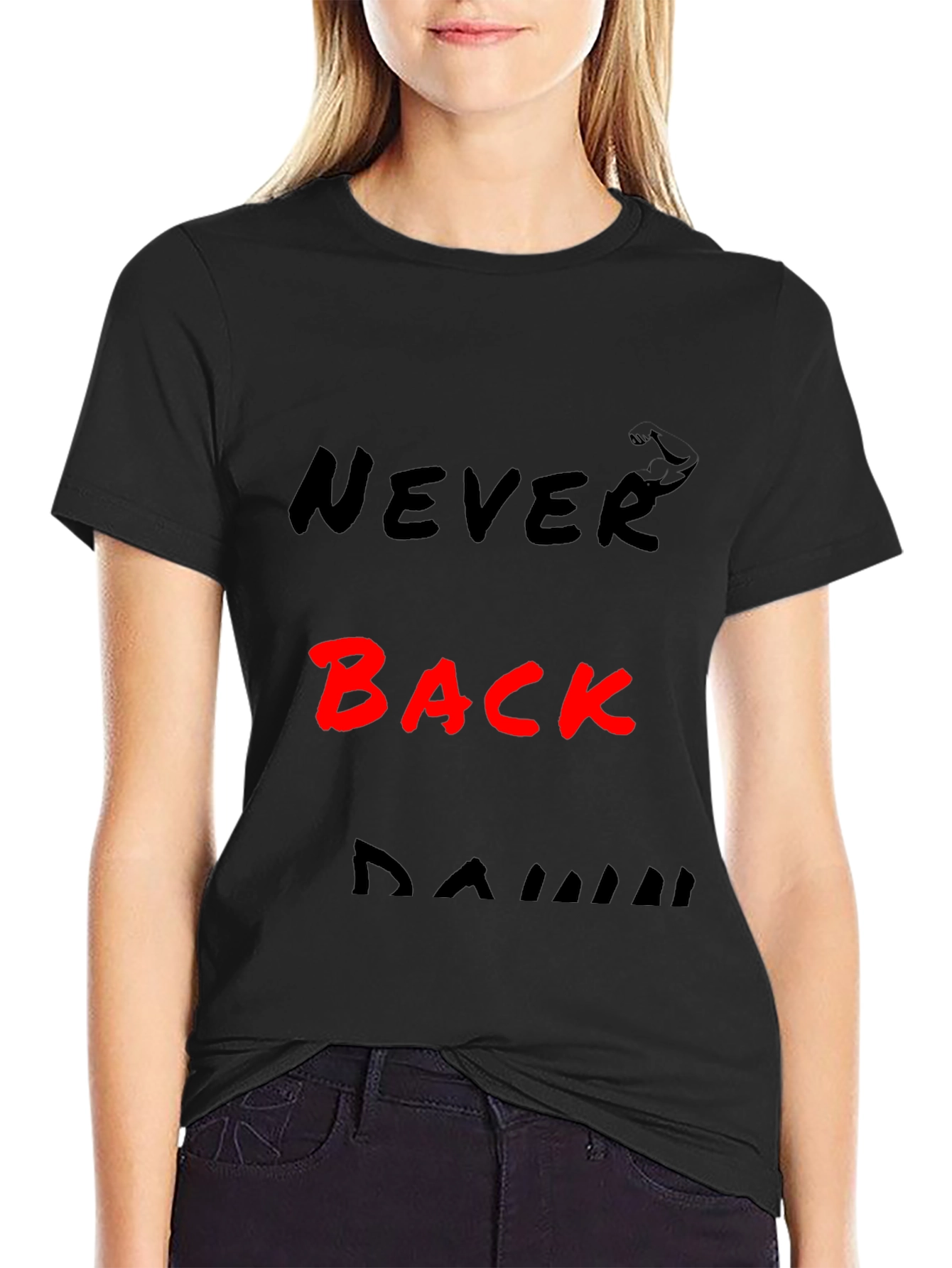 Never Back Down Bold Graphic Tee