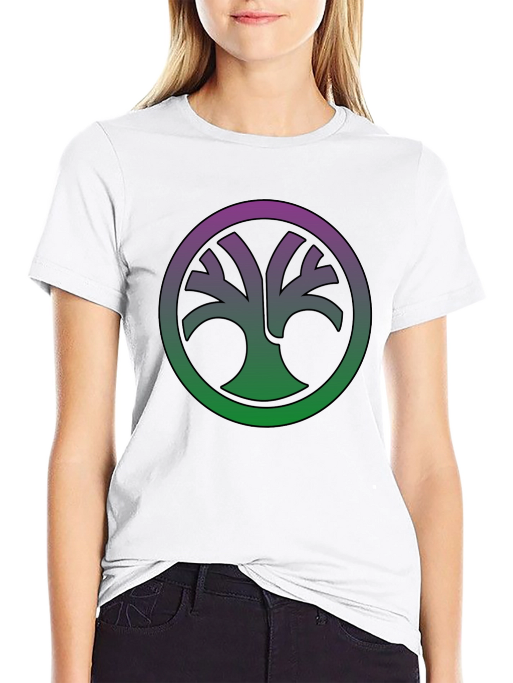 Nature Circle Tee - Gradient Tree of Life Shirt
