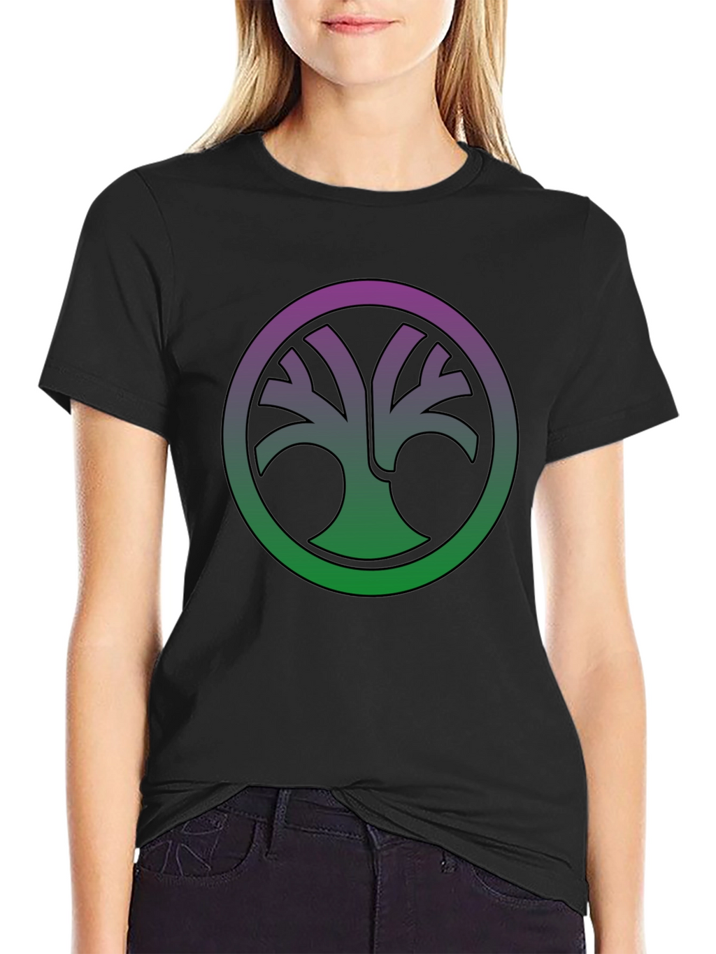 Nature Circle Tee - Gradient Tree of Life Shirt