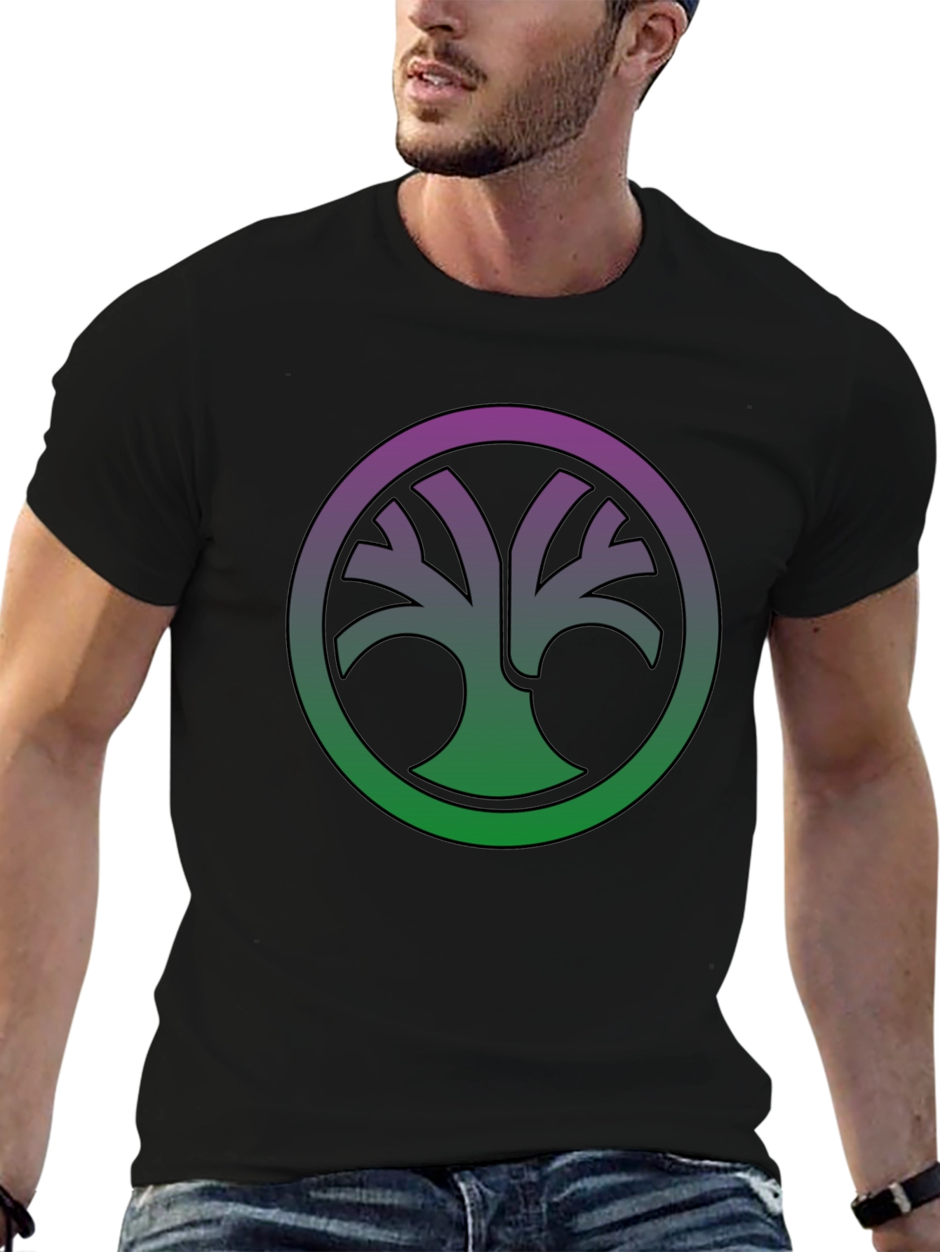Nature Circle Tee - Gradient Tree of Life Shirt