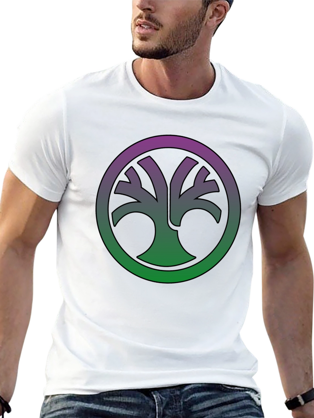 Nature Circle Tee - Gradient Tree of Life Shirt