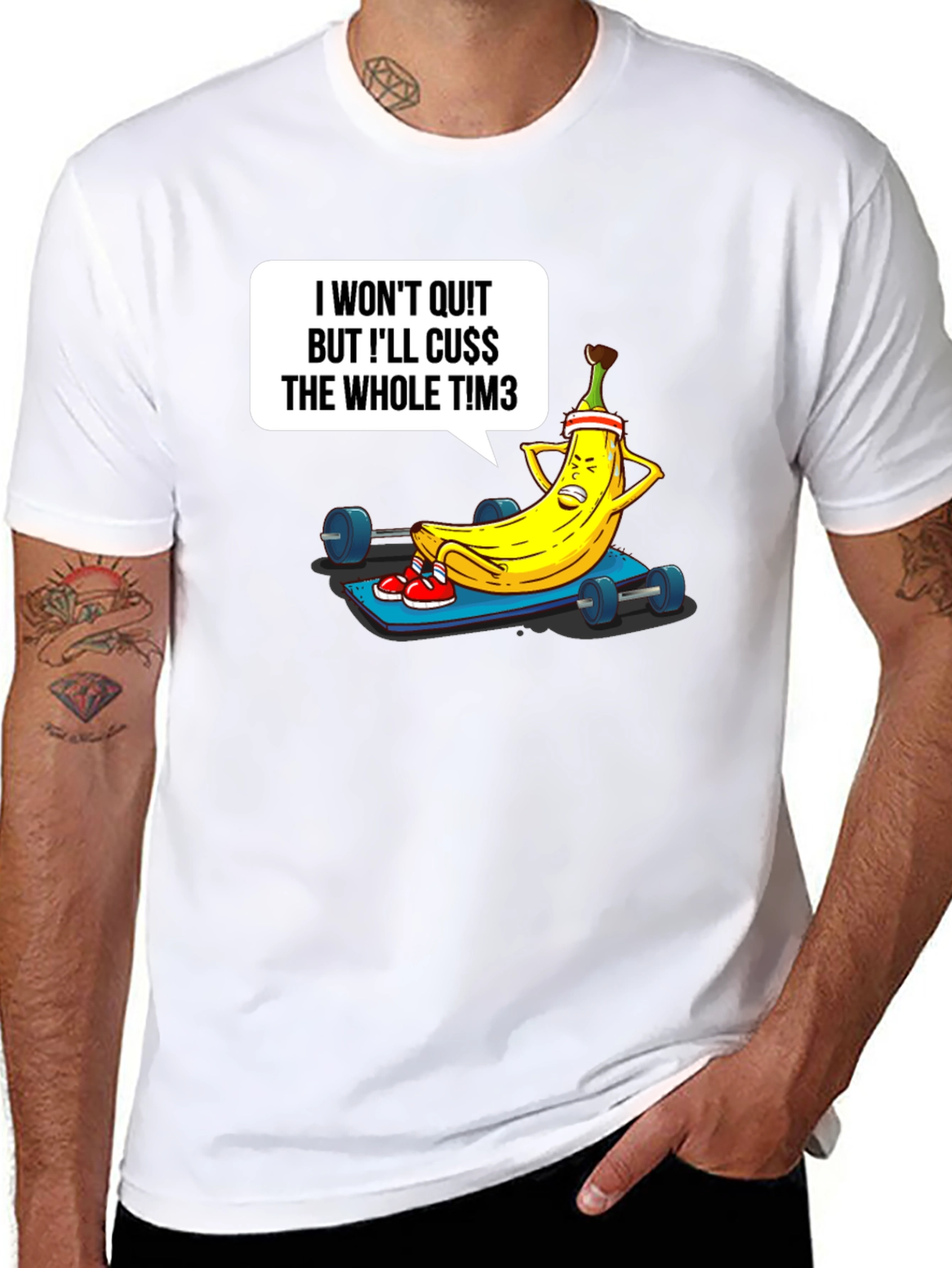 Funny Workout Banana Graphic T-Shirt