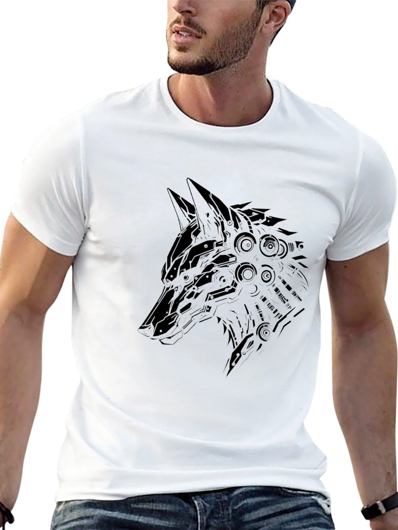 Black Wolf Graphic Tee - Modern Style