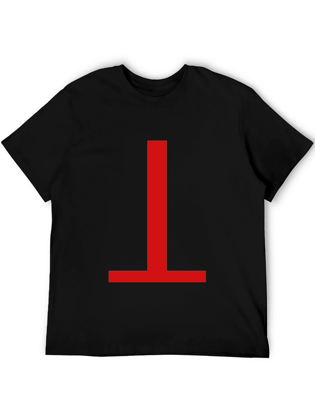 Minimalist Red Symbol Black T-Shirt