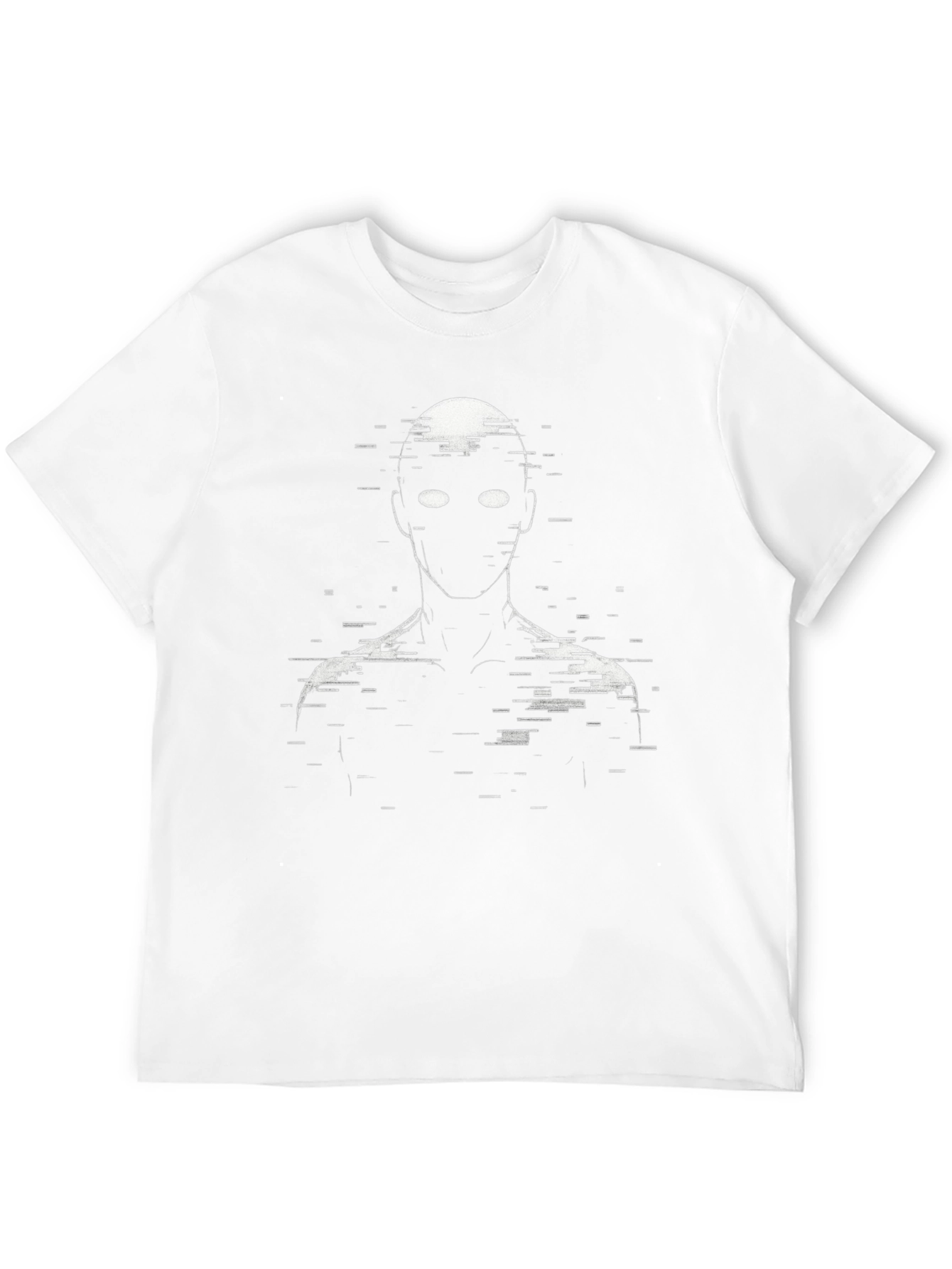Glitch Figure Graphic Tee - Black Cotton Blend