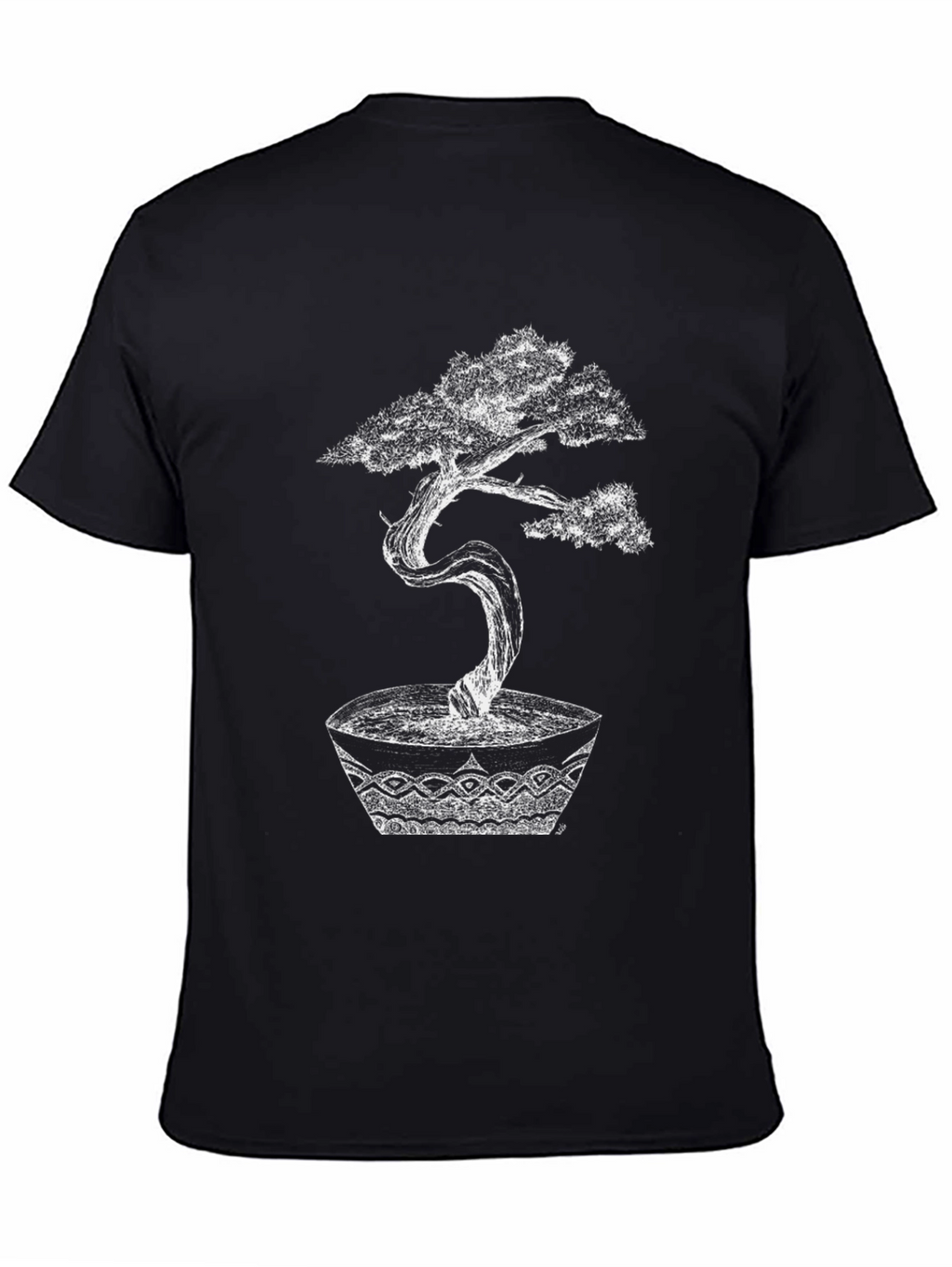 Bonsai Tree Graphic Tee - Artistic Black T-Shirt