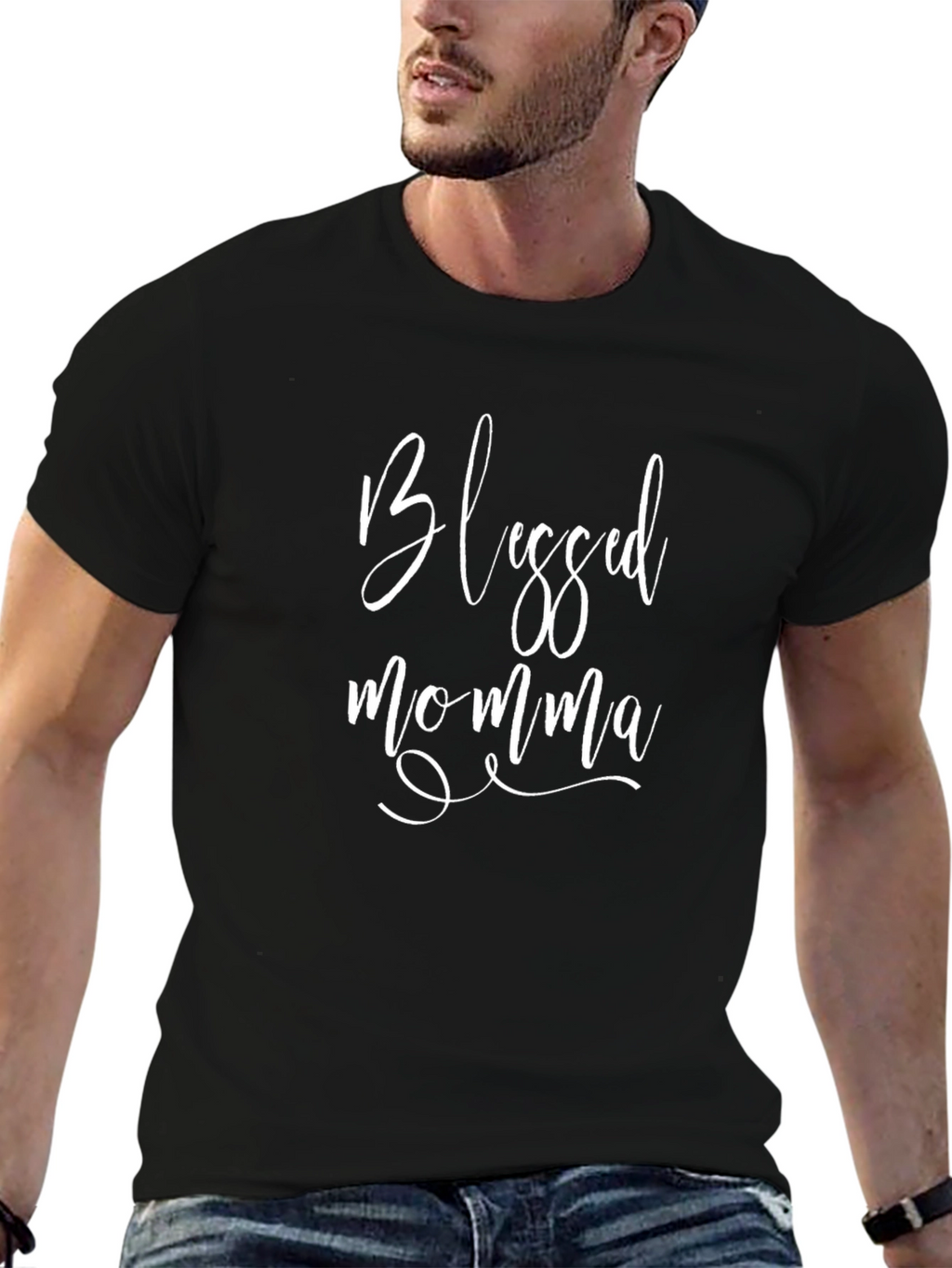 Blessed Momma Black Graphic Tee