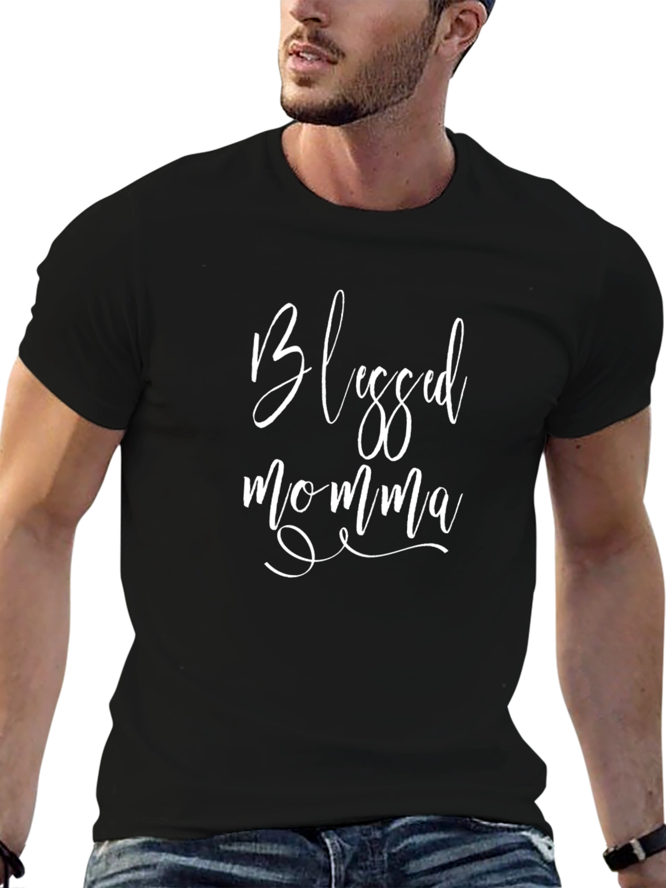 Blessed Momma Black Graphic Tee