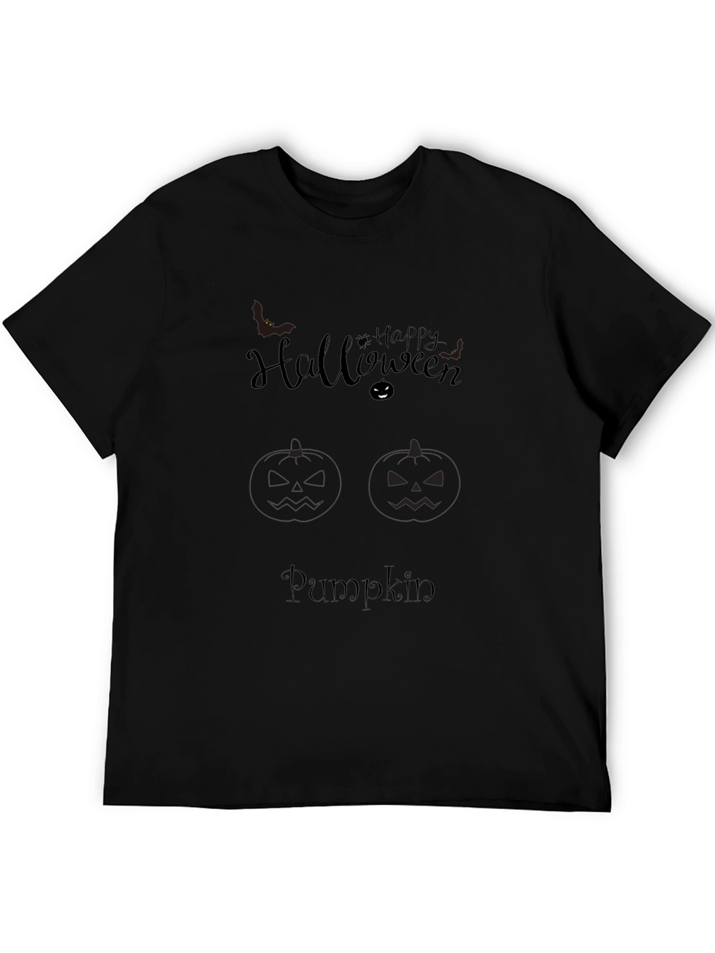 Halloween Pumpkin Graphic Tee - Mens Black T-Shirt