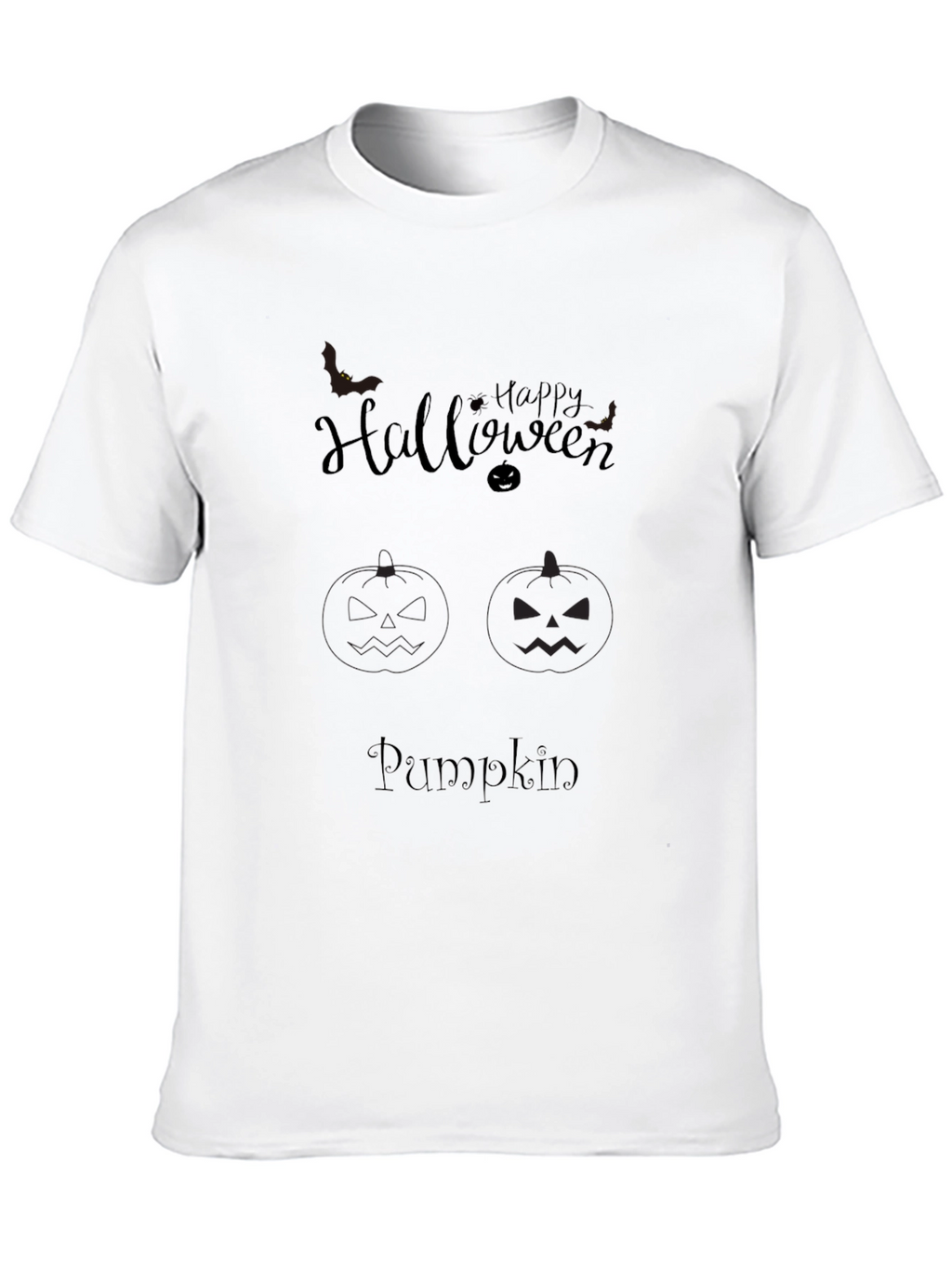 Halloween Pumpkin Graphic Tee - Mens Black T-Shirt
