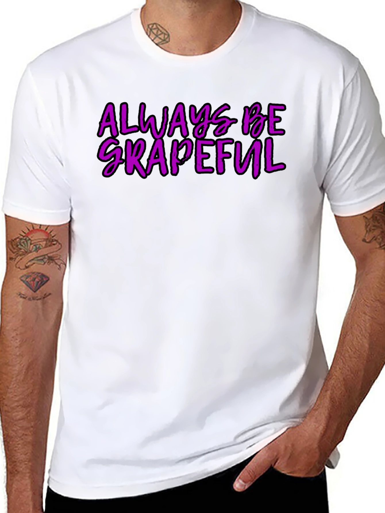 Always Be Grapeful T-Shirt - Funny Graphic Tee