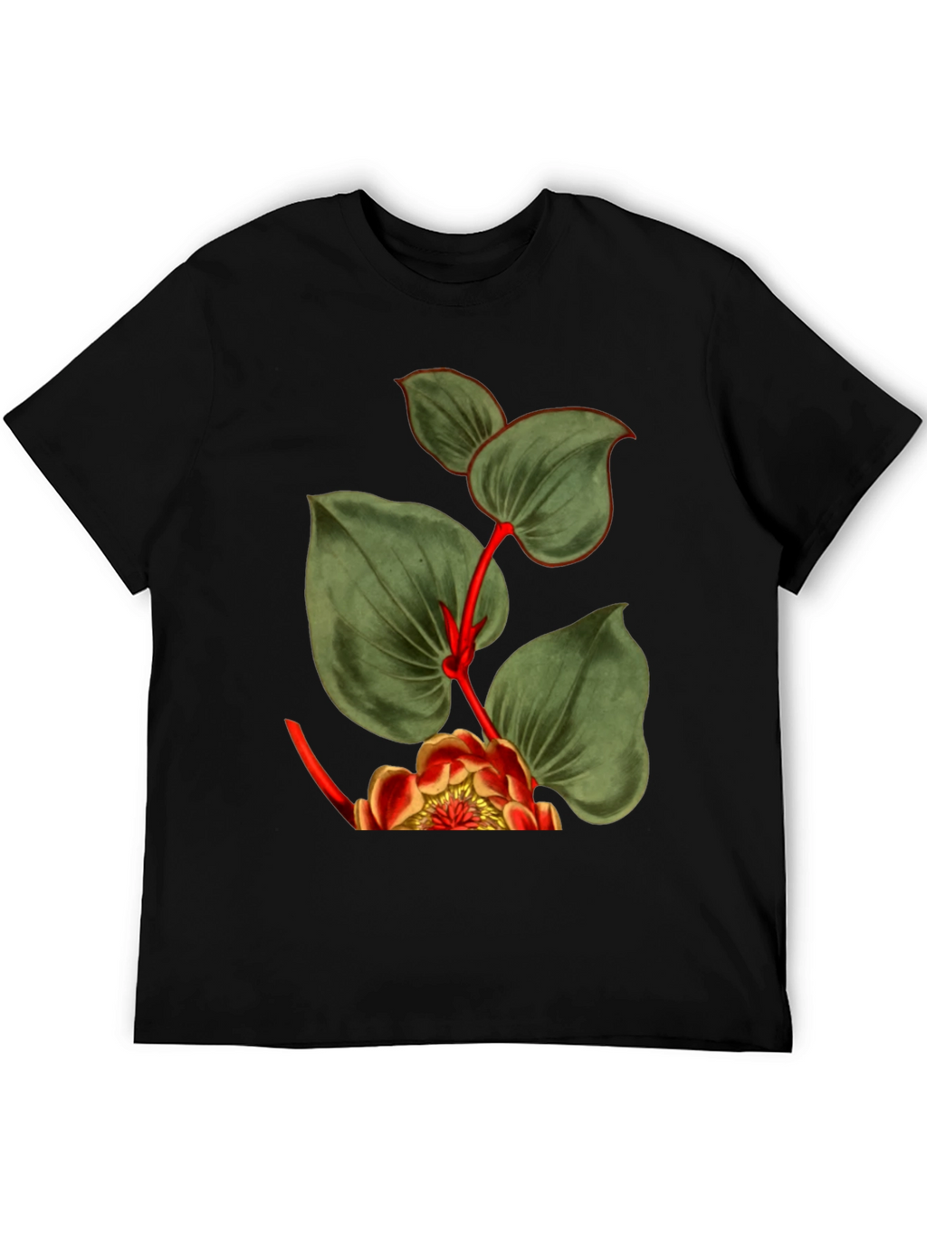 Botanical Graphic Black T-Shirt