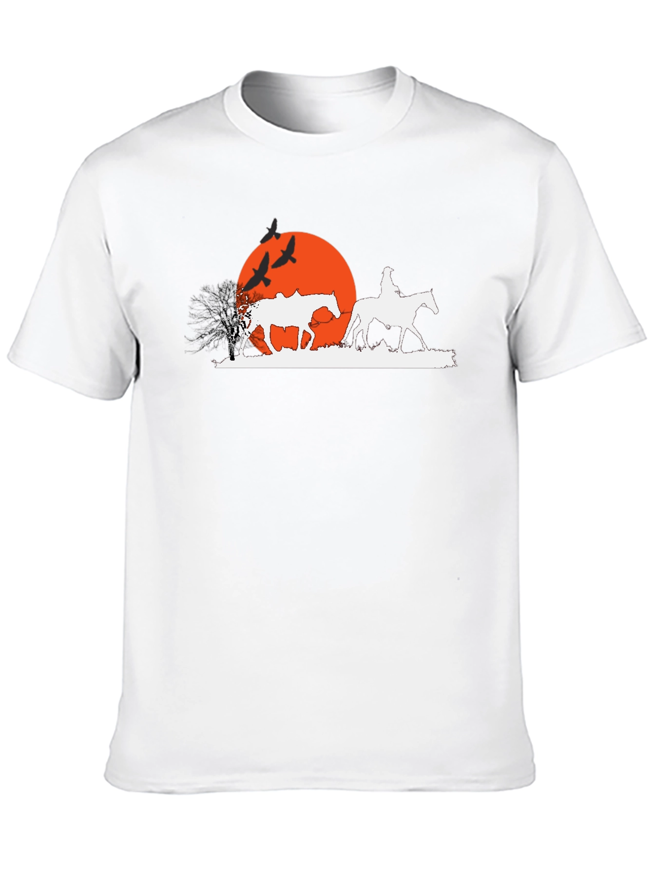 Sunset Rider Graphic T-Shirt - Western Theme Tee
